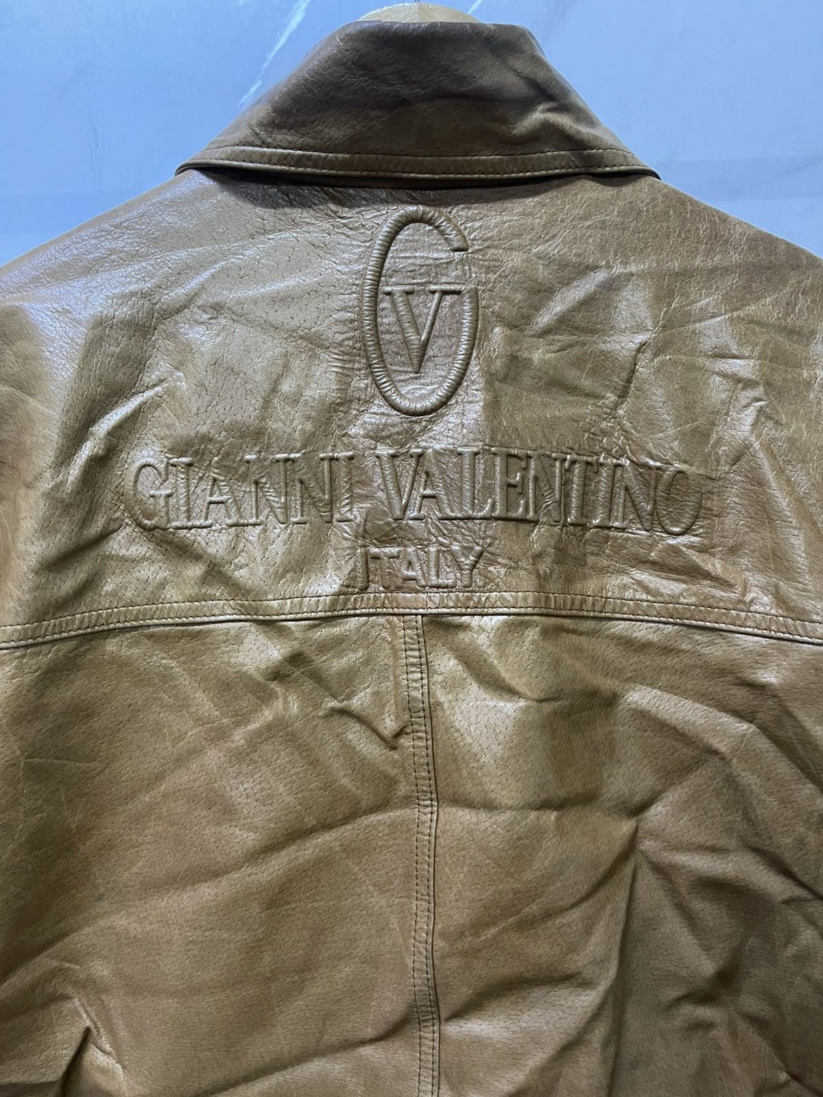 Gianni Valentino 🔥Vintage Gianni Valentino Leather Jacket Big Spellout Logo🔥 Size US M / EU 48-50 / 2 - 7 Thumbnail