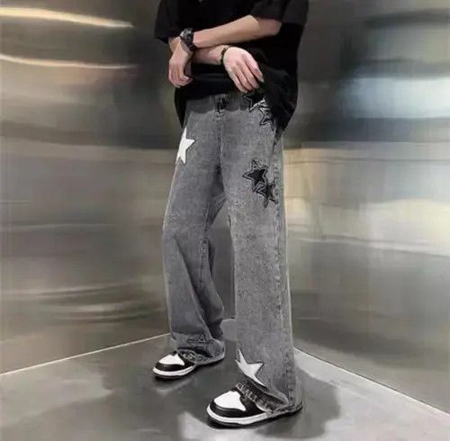 Japanese Brand × Jean Vintage street star embroidered jeans Size US 32 / EU 48 - 2 Thumbnail