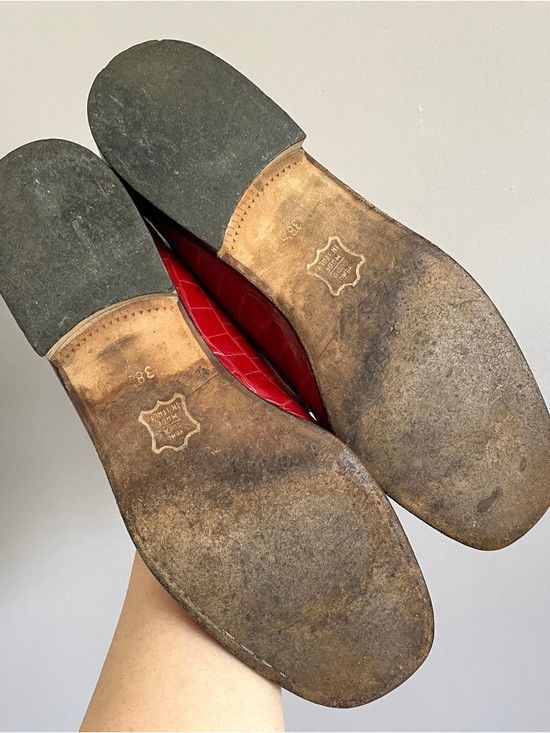 Patrick Cox Vintage 90s Wannabe Patrick Cox Red Croc Leather Loafers Size US 8.5 / IT 38.5 - 9 Thumbnail