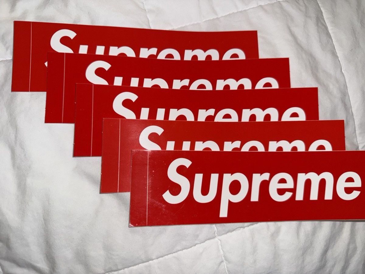 Supreme 5 total SUPREME Red Box Logo Bumper Stickers Decals 2.2x7.6” Size ONE SIZE - 4 Thumbnail