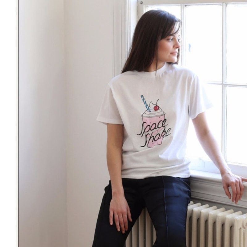 Ganni GANNI Cotton Berkley Tee "Space Shake" T Shirt Size SMALL Size S / US 4 / IT 40 - 14 Thumbnail