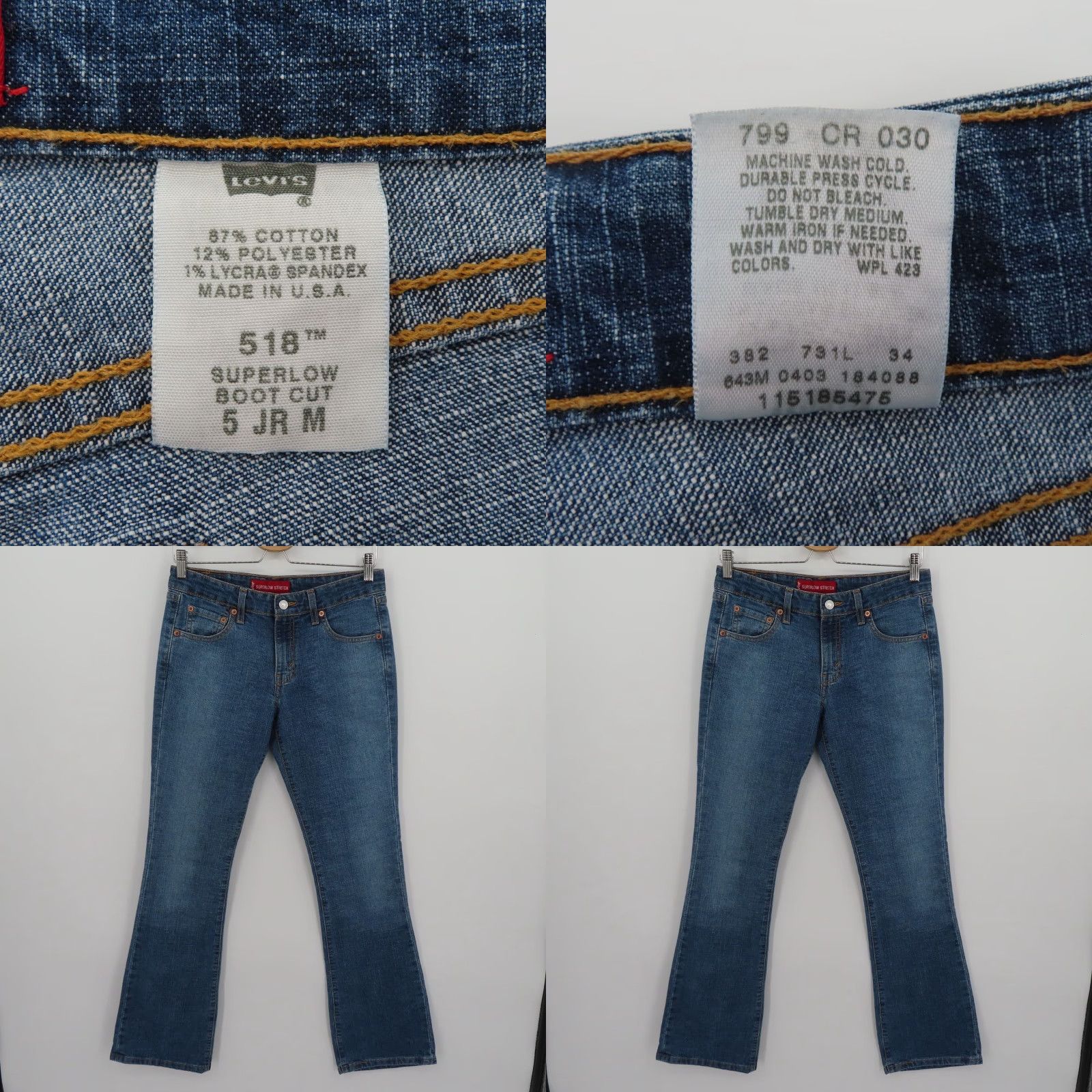 Levi's VINTAGE Levi's Junior Jeans 5 Bootcut 528 Blue Denim Cotton Blend 2003 Y2K Slim/Regular? 5-Pocket Design Womens Girls? Size 27" / US 4 / IT 40 - 8 Thumbnail
