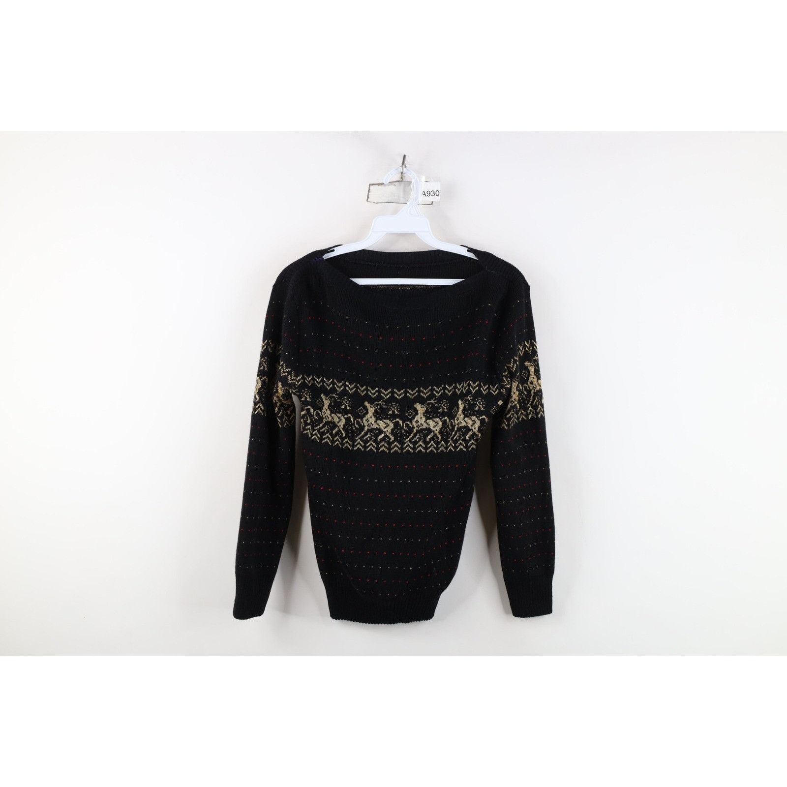 Vintage Vintage 70s Streetwear Fair Isle Christmas Reindeer Sweater Size M / US 6-8 / IT 42-44 - 1 Thumbnail