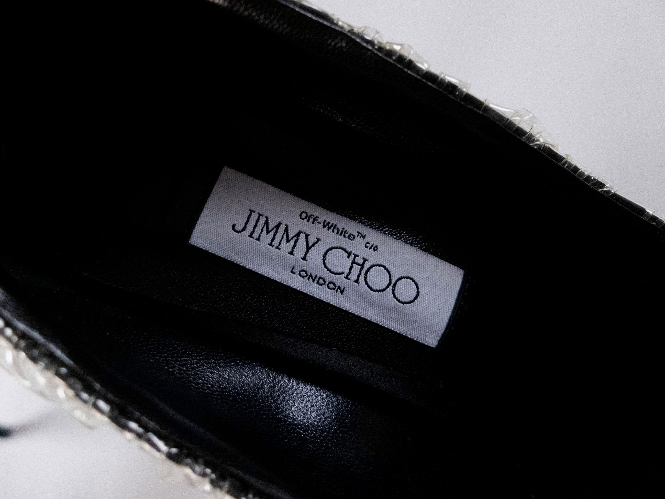 Jimmy Choo JIMMY CHOO x OFF-WHITE Anne black satin fabric PVC pumps 40 Size US 10 / IT 40 - 6 Thumbnail