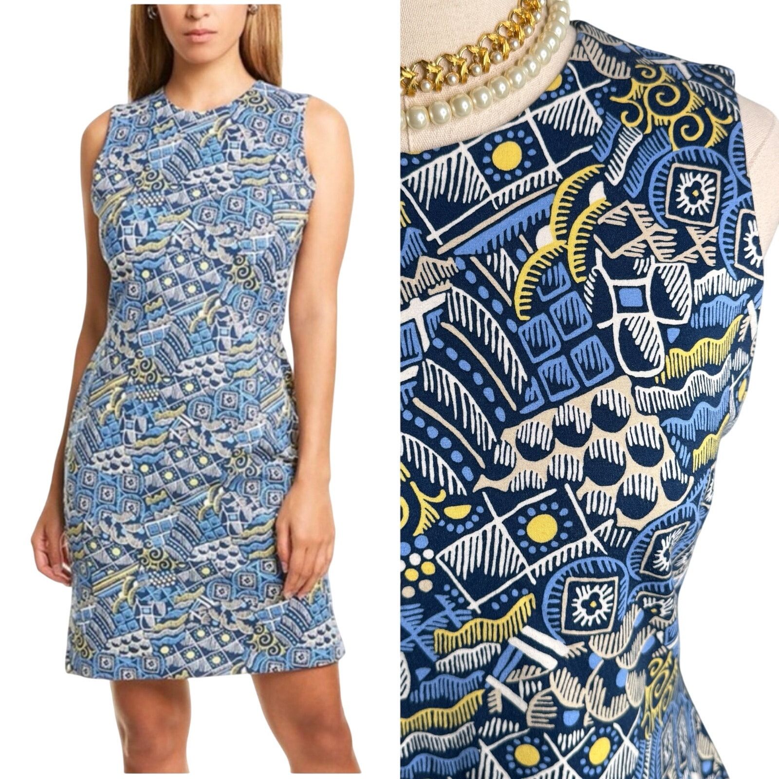 J.McLaughlin J. McLaughlin Talavera Devon dress blue yellow tan size XS Size XS / US 0-2 / IT 36-38 - 1 Thumbnail