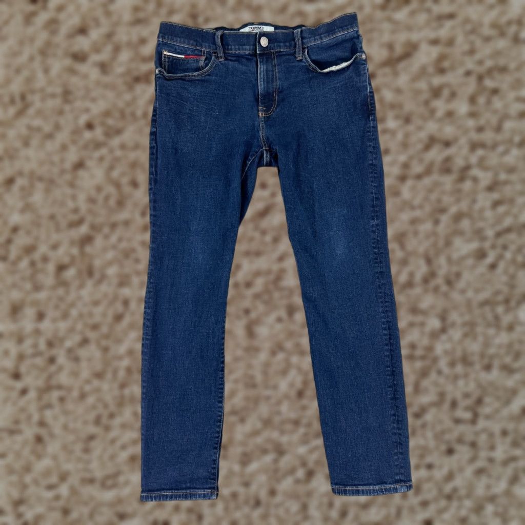 Tommy Hilfiger Tommy Hilfiger Jeans Womens 34 Blue Denim Slim Tapered Dark Wash Mid Rise Size 24" / US 00 / IT 34 - 1 Thumbnail