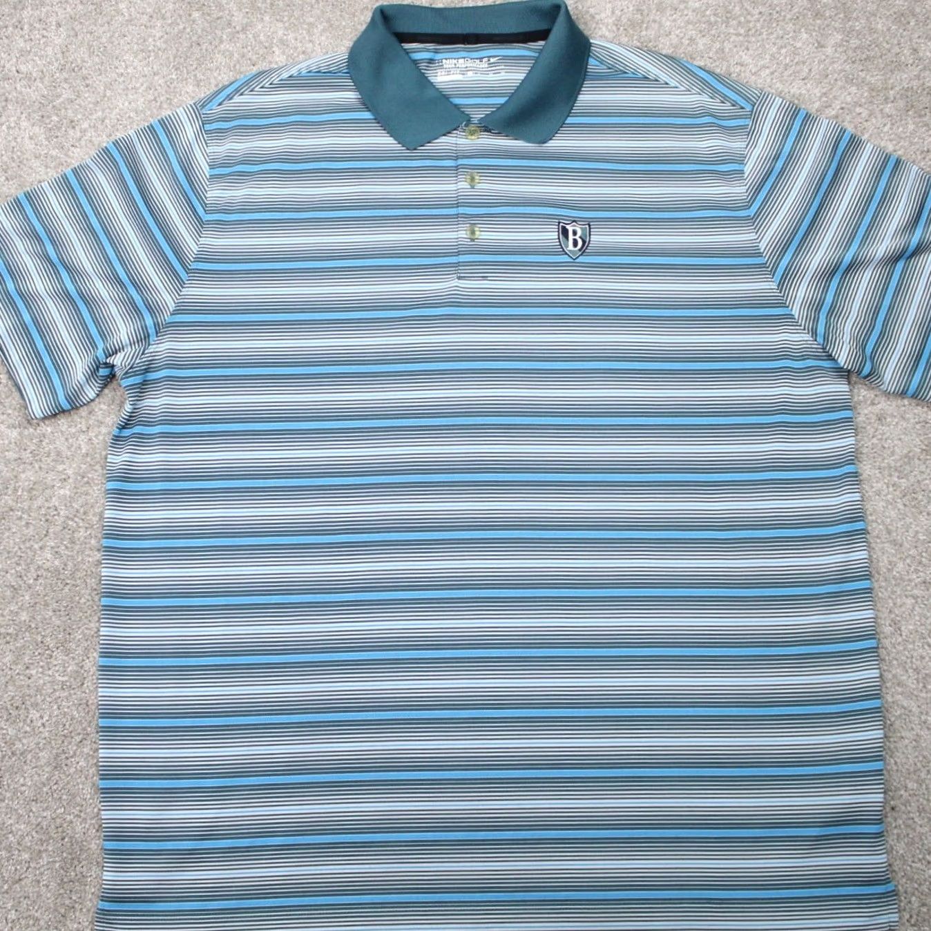 Nike Nike Golf Polo Shirt Mens XL Blue/Green Tour Dri-Fit S/S Pullover Size US XL / EU 56 / 4 - 2 Thumbnail