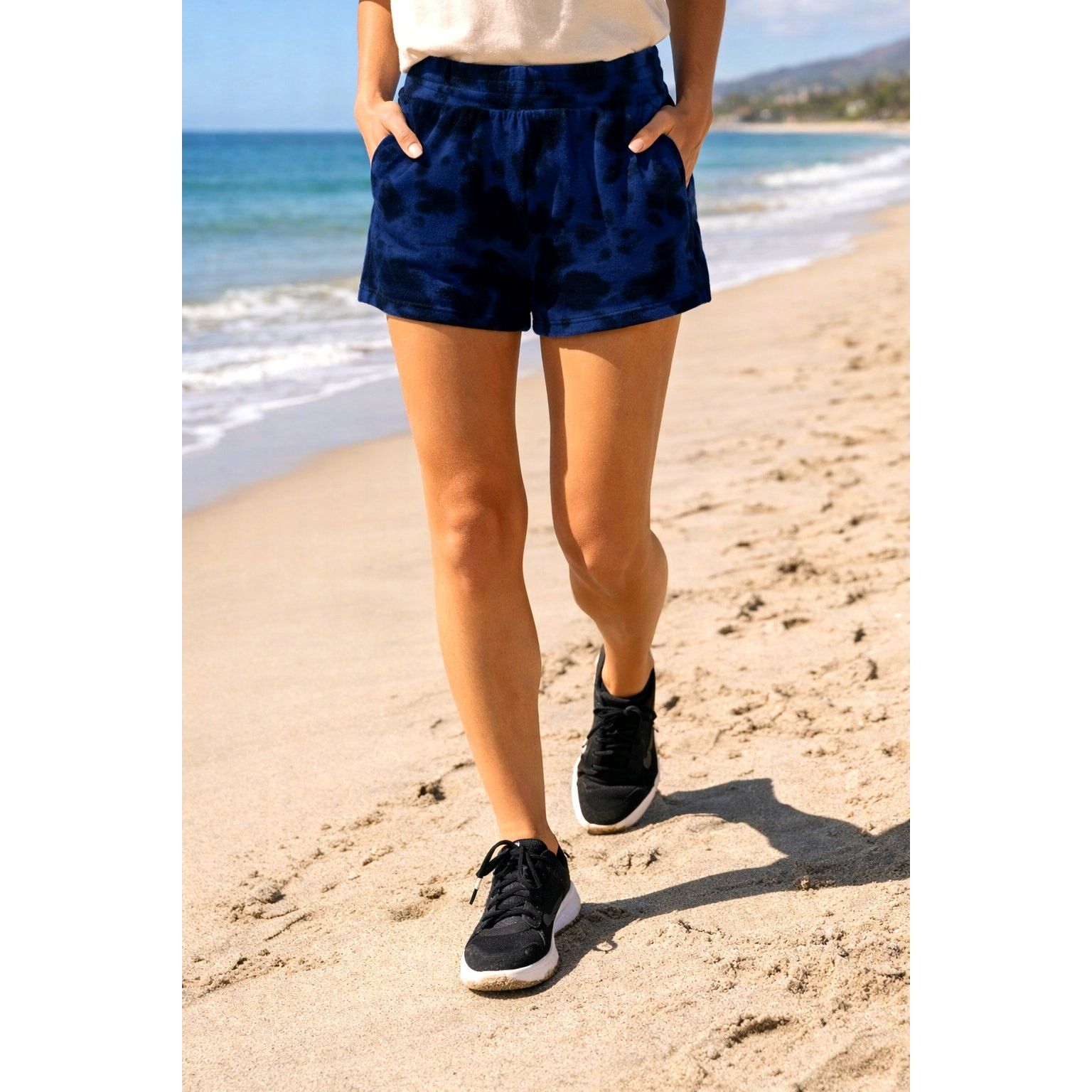 Other 525 America Terry One Shoulder Top & Terry Shorts Indigo L Size 31" - 1 Thumbnail