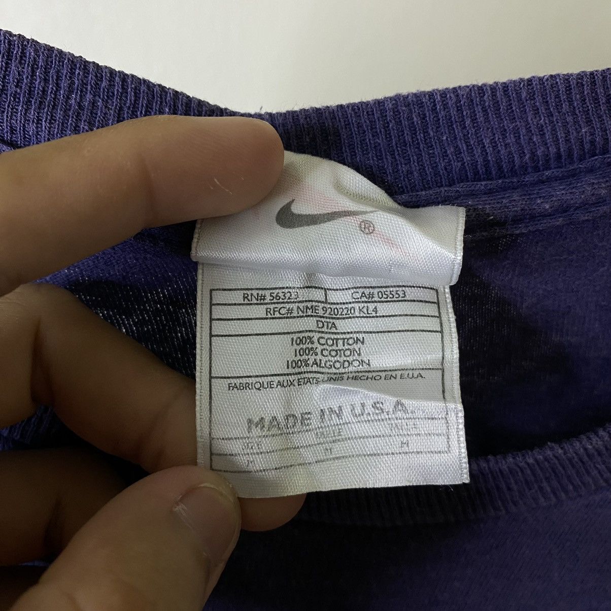 Nike Vintage 1990s Nike Nice Design Tee Size US L / EU 52-54 / 3 - 5 Thumbnail