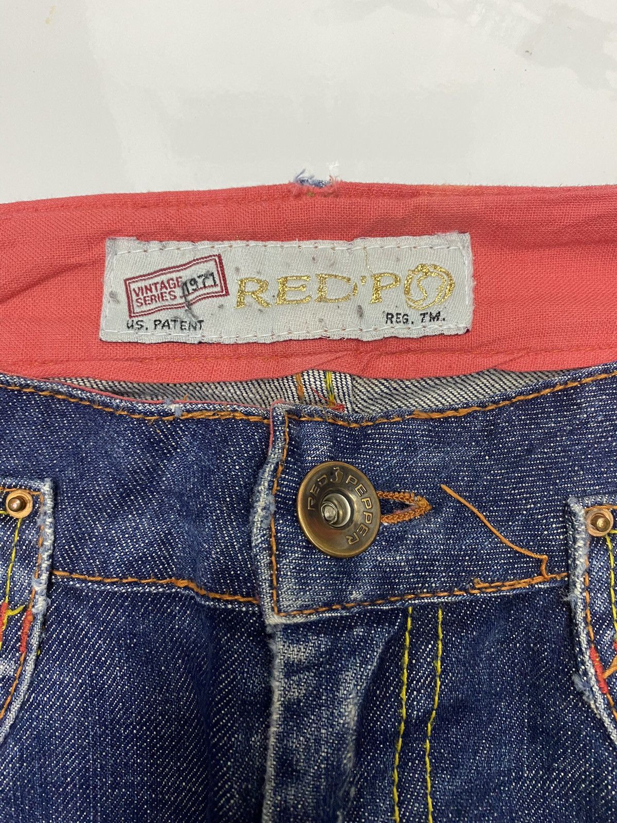 If Six Was Nine 🔥JAPANESE FLARE JEANS RED PEPPER DISTRESS FLARE DENIM JEANS Size 30" / US 8 / IT 44 - 7 Thumbnail