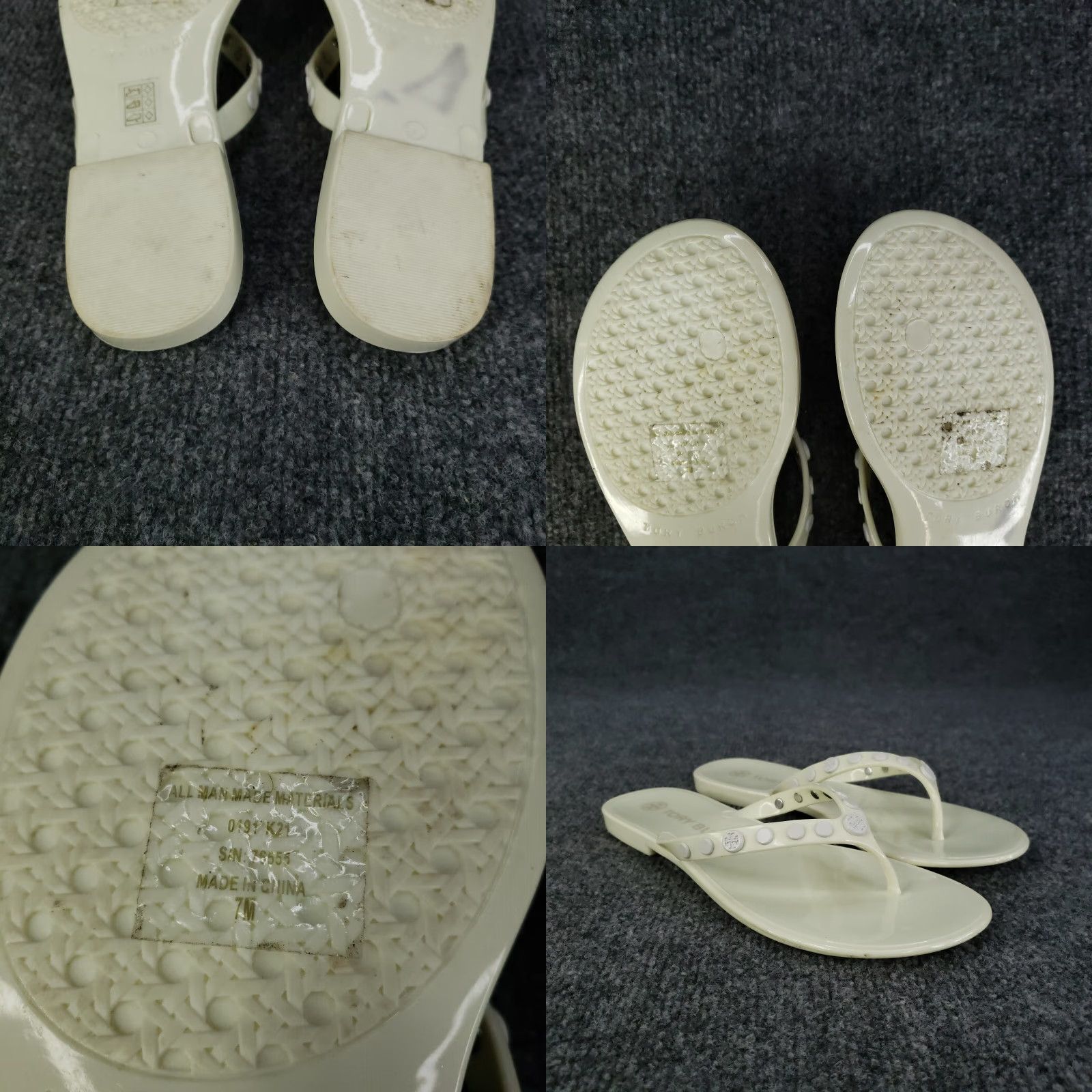Tory Burch Tory Burch Sandal Womens Size 7 Ivory Studded Jelly Slip-On Shoes Size US 7 / IT 37 - 8 Thumbnail