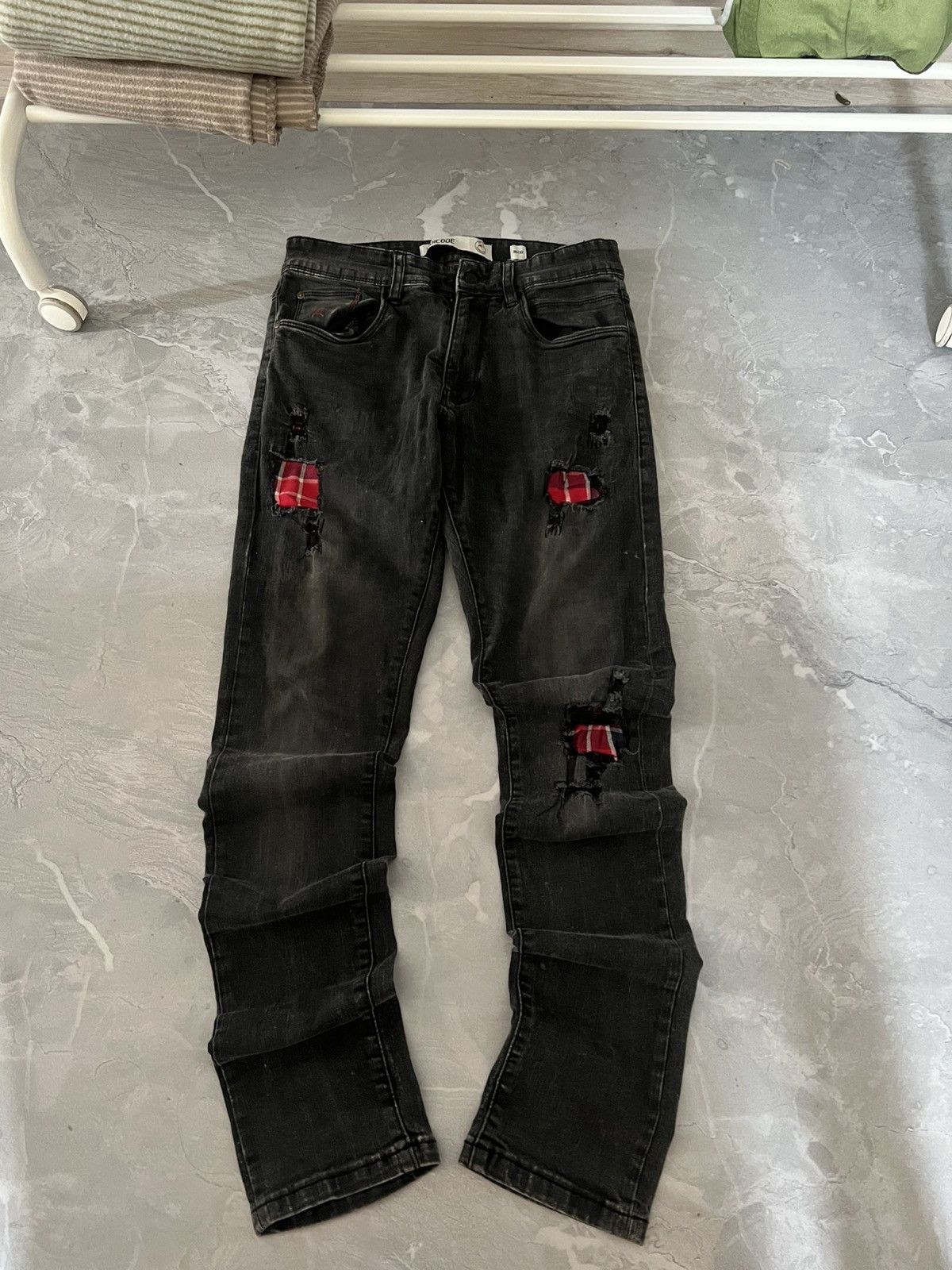 Japanese Brand Destroyed Washed Slim Heavy / Vintage Underground Swag 90s Size US 30 / EU 46 - 2 Thumbnail
