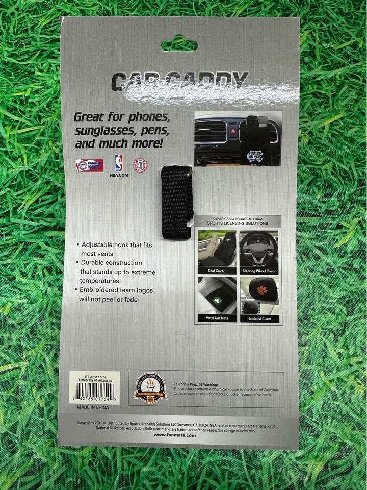 Designer Arkansas Razorbacks Car Caddy NCAA New Size ONE SIZE - 3 Thumbnail