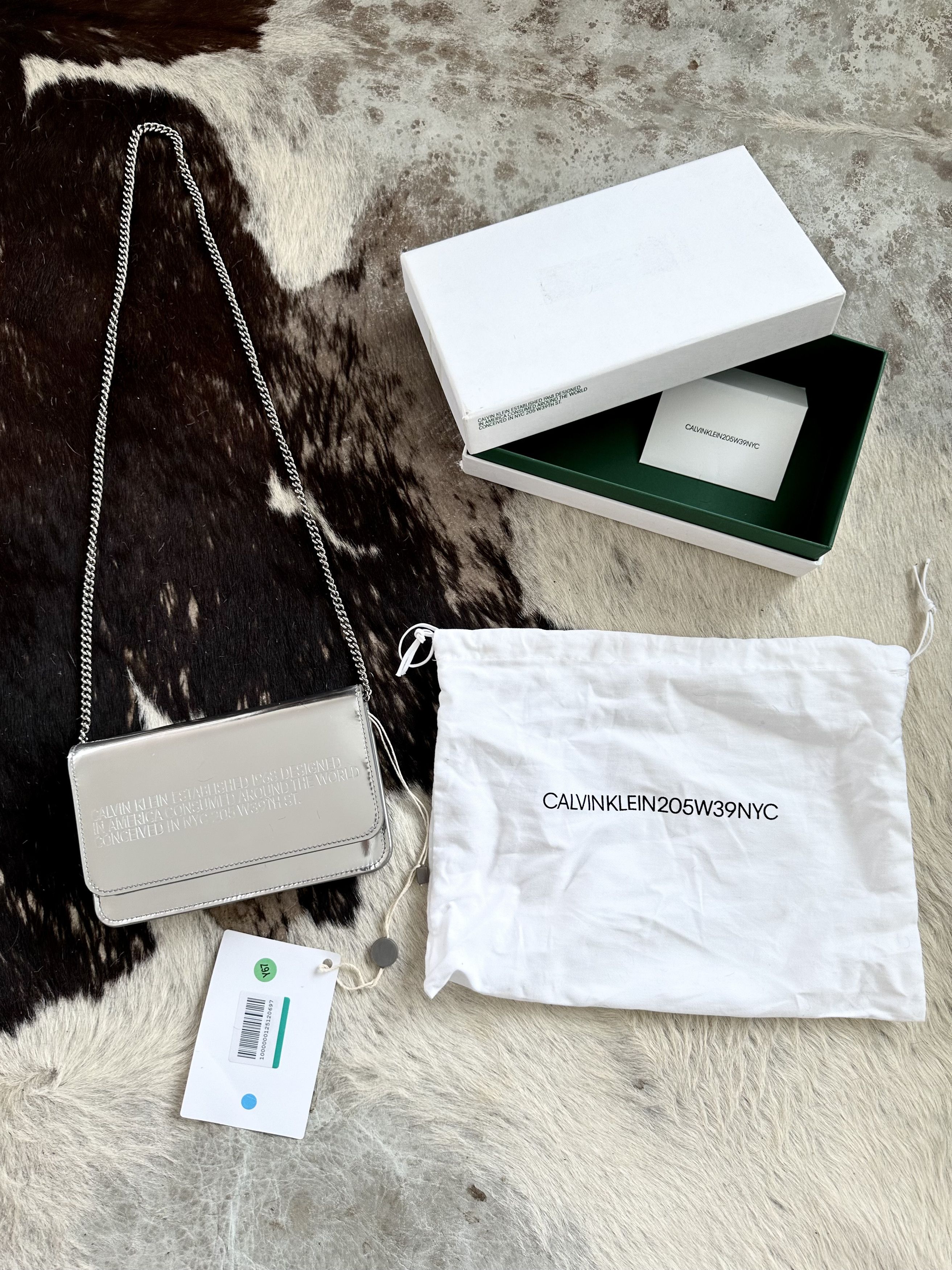 Calvin Klein 205W39NYC × Raf Simons SILVER LOGO EMBOSSED MINI CROSSBODY BAG Size ONE SIZE - 1 Thumbnail