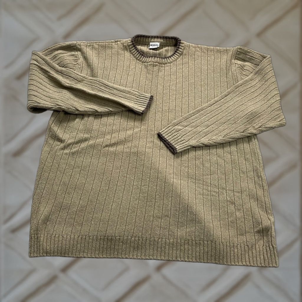 Vintage Columbia Sweater Pullover Mens XL Brown Crew Neck Long Sleeve Chunky Knit Casual Size US XL / EU 56 / 4 - 1 Thumbnail