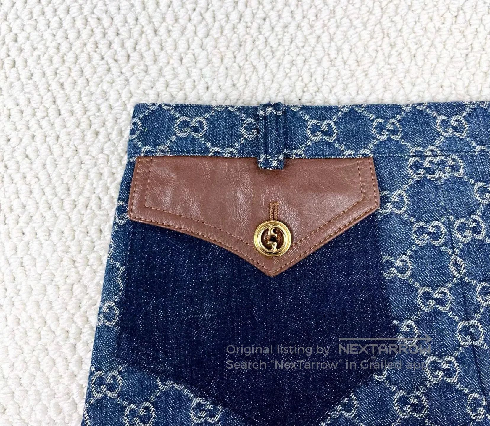 Gucci Gucci GG Logo Denim Shorts. Size 39" - 5 Thumbnail