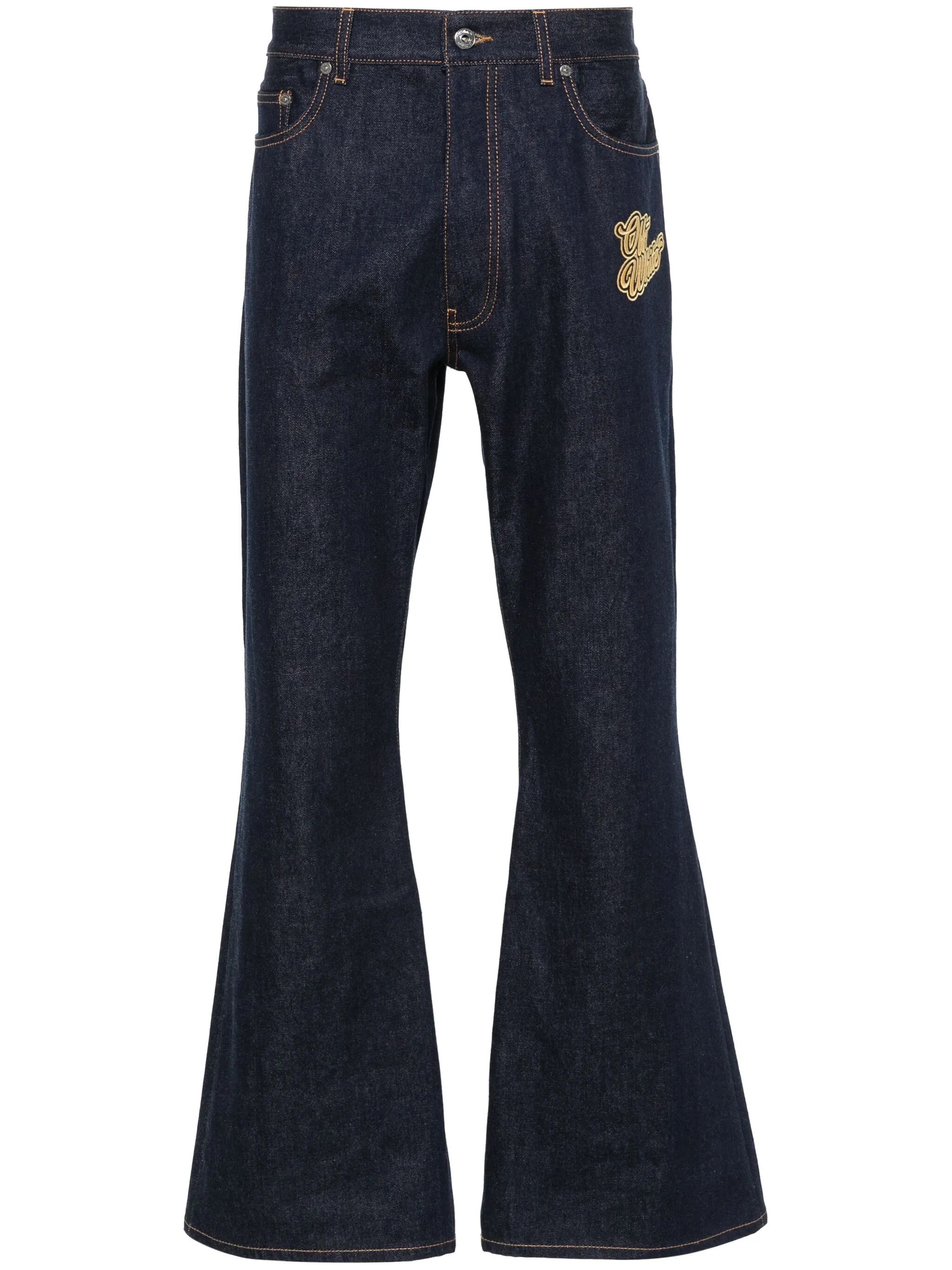 Off-White o1y0225 Logo Denim Pant in Blue Size US 30 / EU 46 - 1 Thumbnail