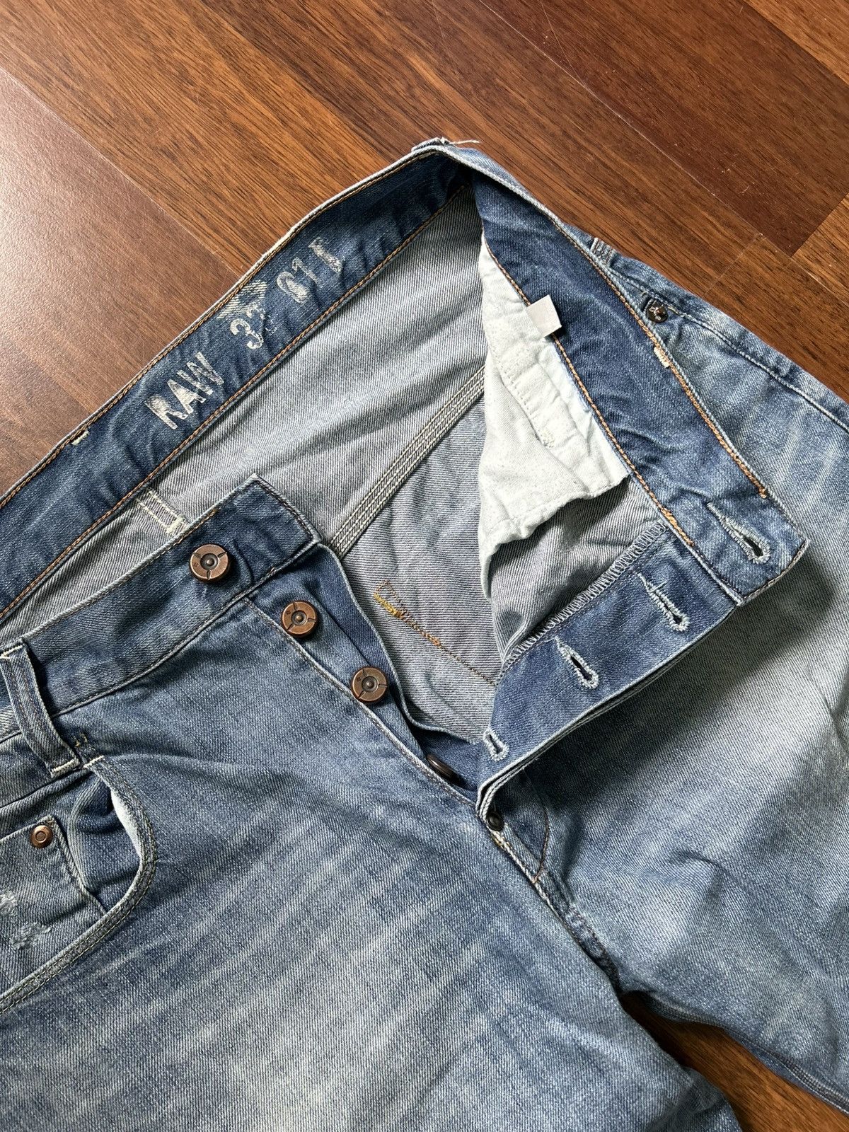 G-Star Vintage G-Star Raw 3301 Denim Men’s Jeans Faded Wash Size M Size US 33 - 12 Thumbnail