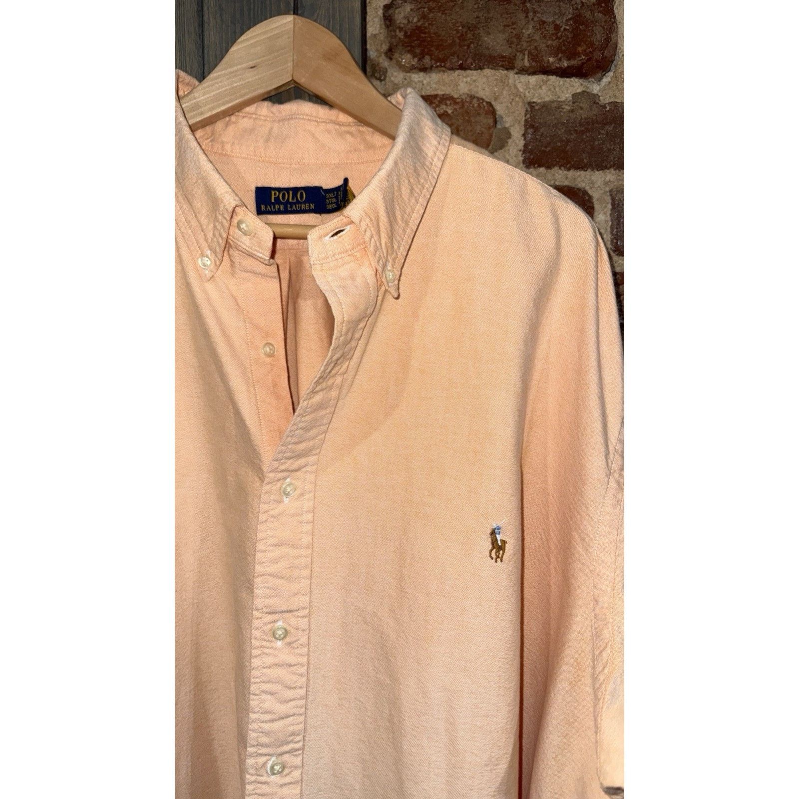 Polo Ralph Lauren Polo Ralph Lauren Sz 3XLT Peach Flesh Pony button down EUC Size US XXL / EU 58 / 5 - 2 Thumbnail