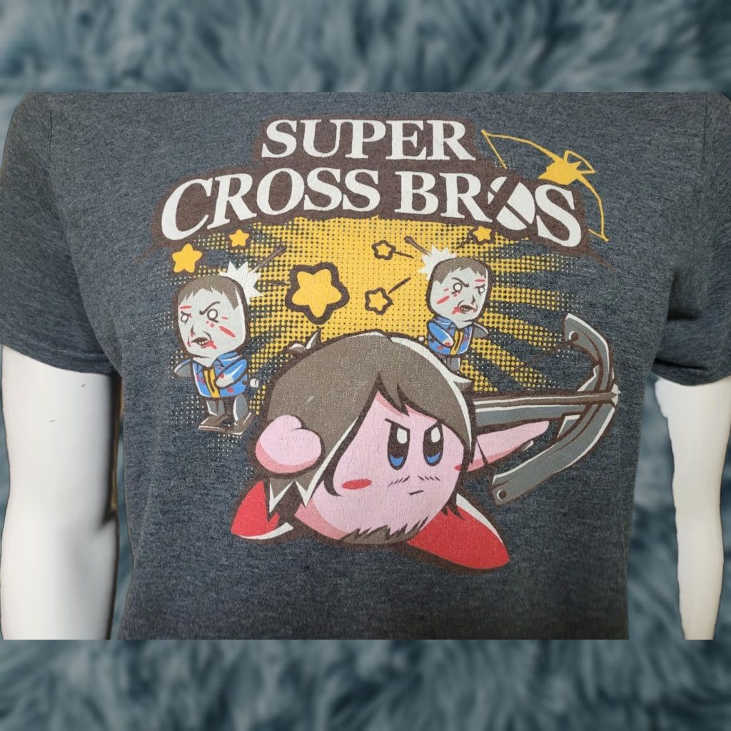 Gildan Super Cross Brothers Smash Kirby Walking Dead Zombie Mash Up T Shirt Medium Fun Size US M / EU 48-50 / 2 - 1 Thumbnail