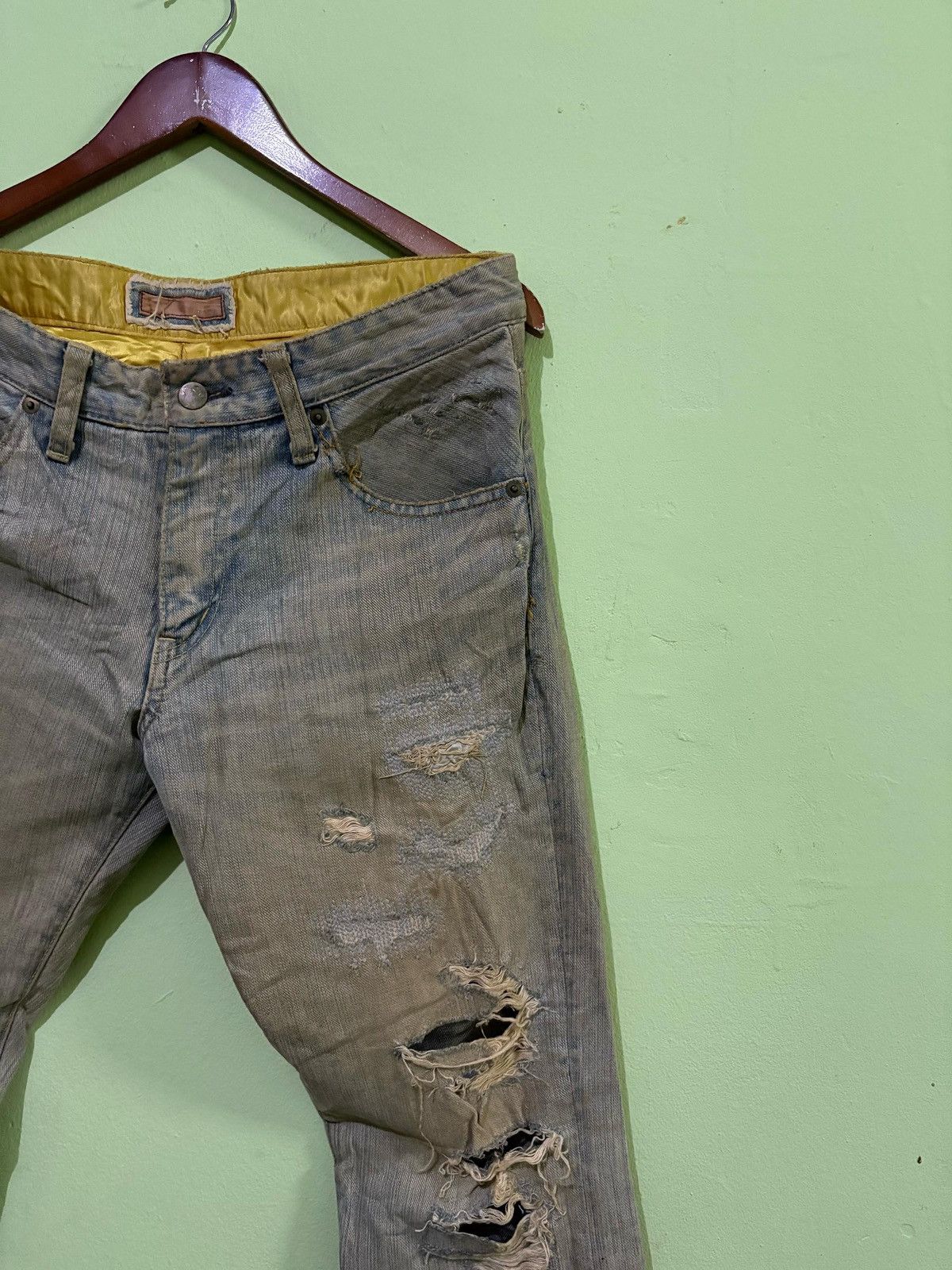 Japanese Brand AXA Streetwear Flared Distressed Denim Size US 32 / EU 48 - 4 Thumbnail