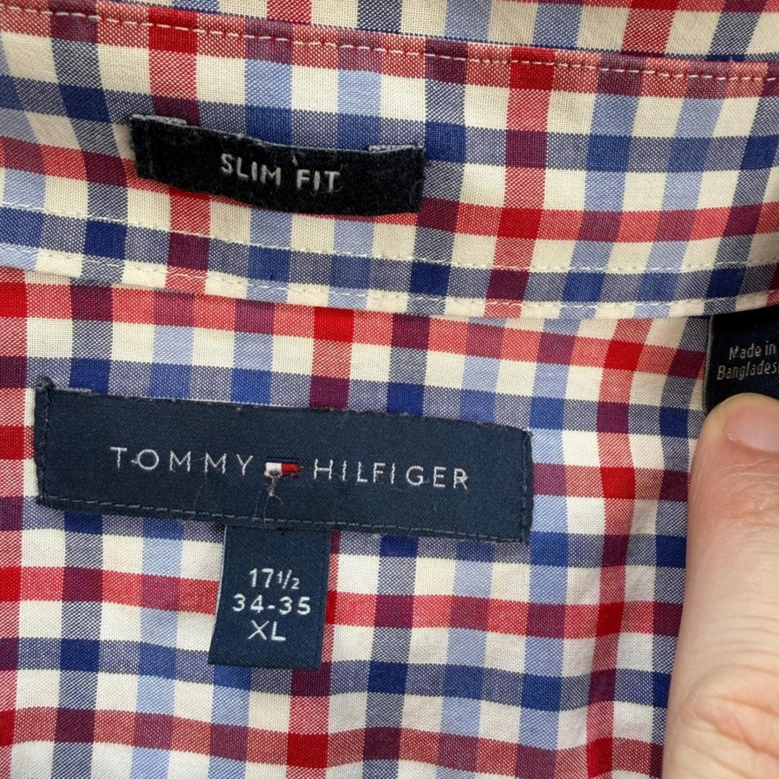 Tommy Hilfiger Tommy Hilfiger Mens XL Slim Fit Gingham Button Down Shirt Size US M / EU 48-50 / 2 - 4 Thumbnail