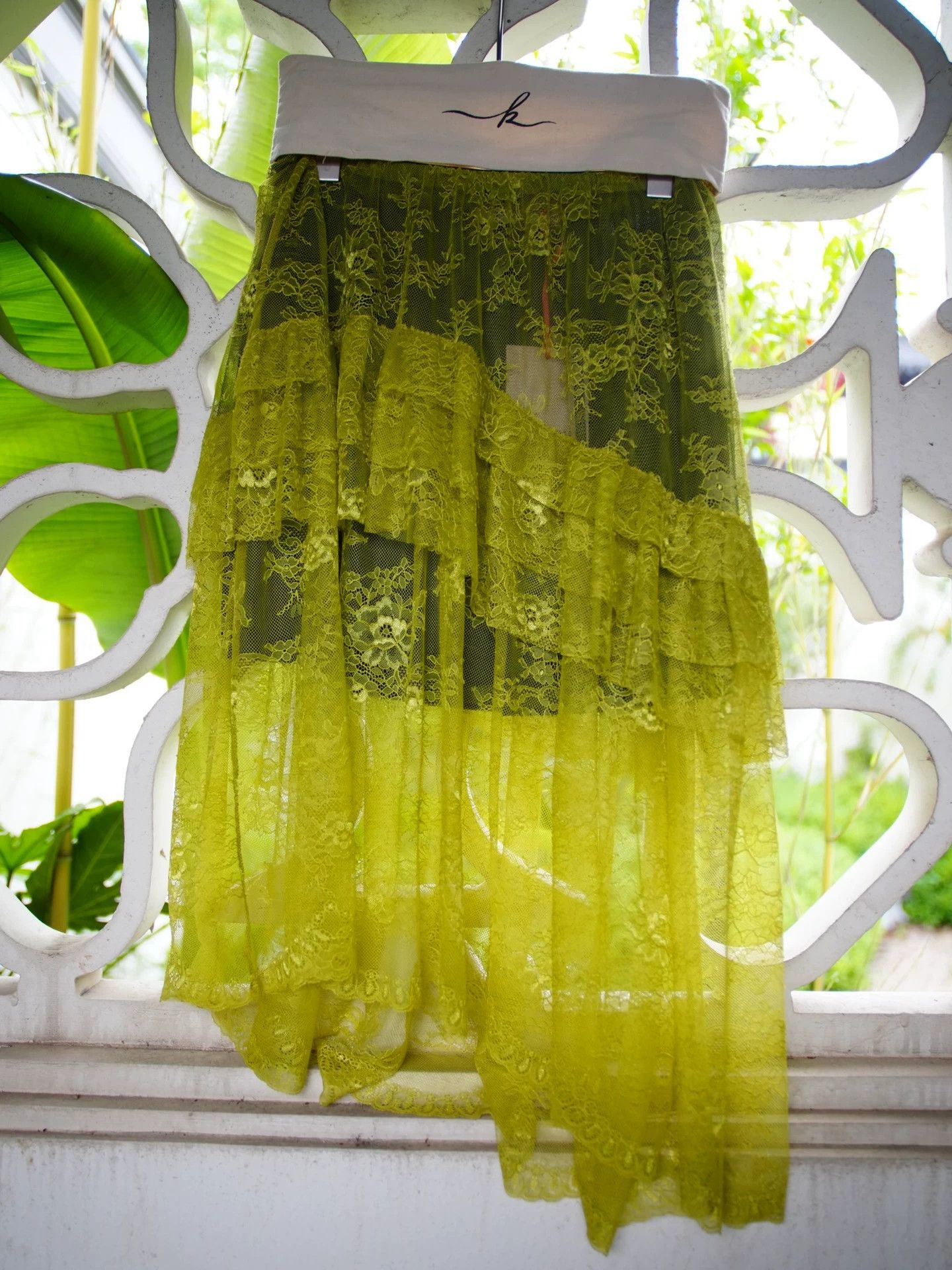 Niche Niche Italian Yellow Lace Skirt with Removable Slip NWT Size 28" / US 6 / IT 42 - 8 Thumbnail