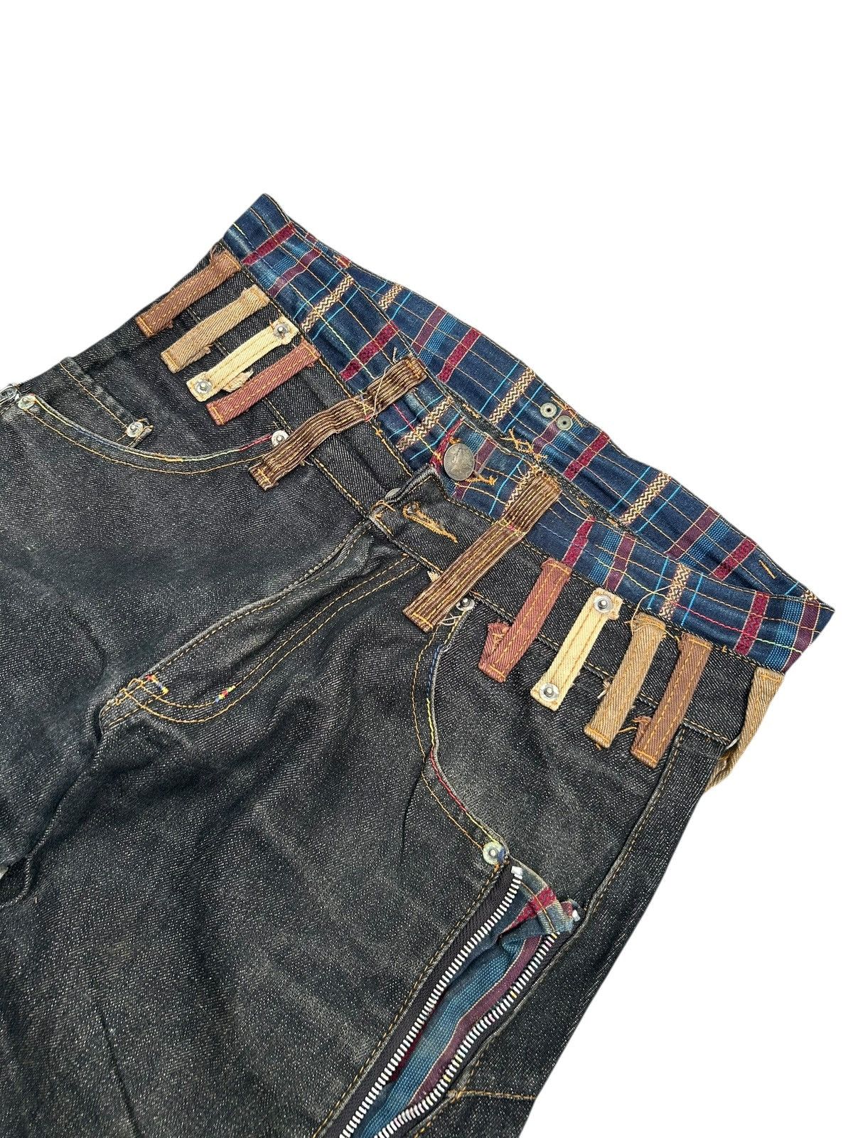 Japanese Brand × Kapital × Vintage Double Waist Japanese Punk Bondage Denim Jeans Size US 31 - 8 Thumbnail
