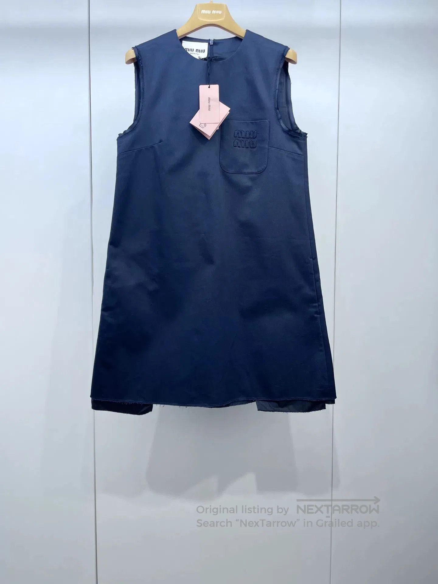 Miu Miu Miu Miu Navy Patch Logo Dress. Size S / US 4 / IT 40 - 1 Thumbnail