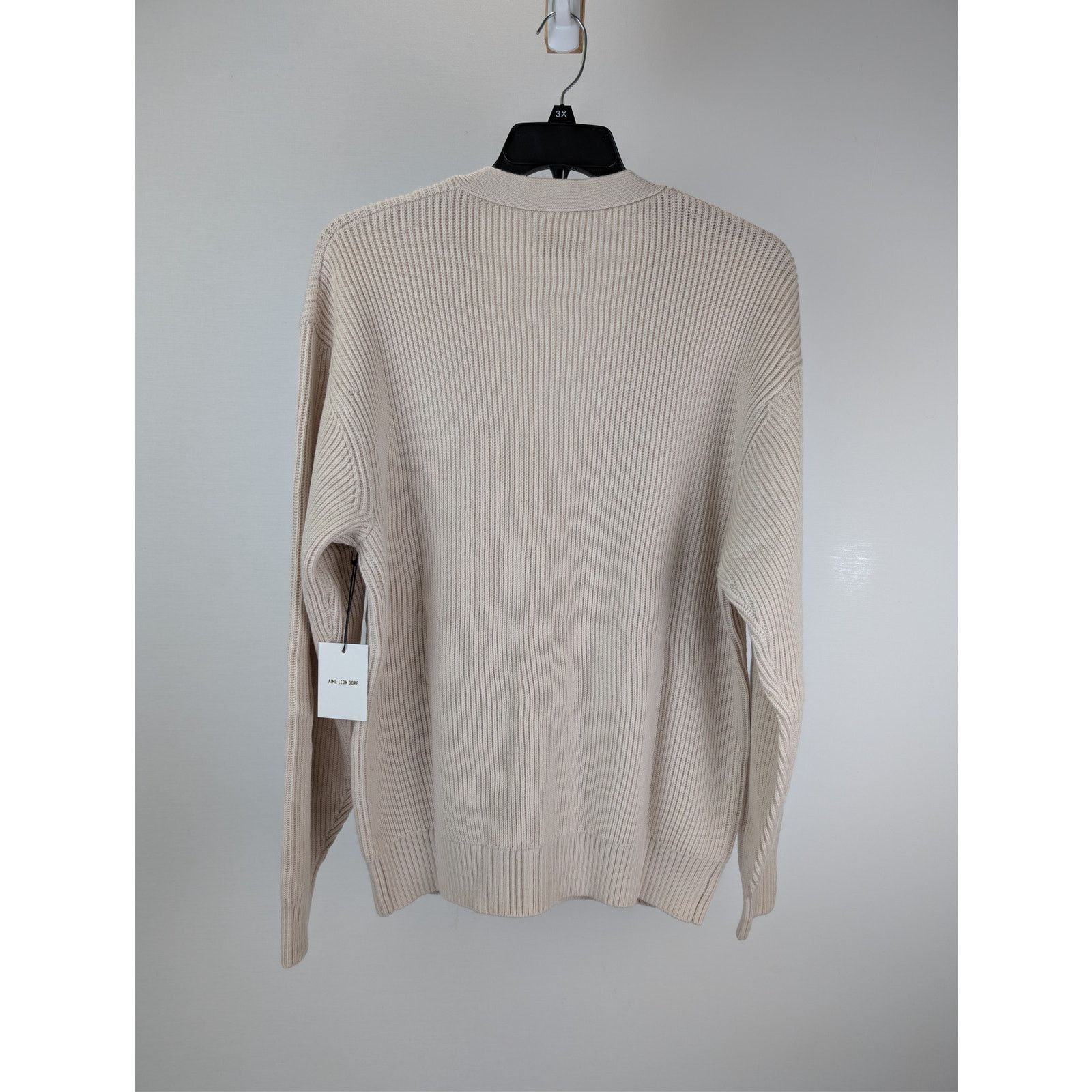 Aime Leon Dore o1rshd1 Shaker Stitch Cardigan Sweater in Oatmeal Size US L / EU 52-54 / 3 - 17 Thumbnail