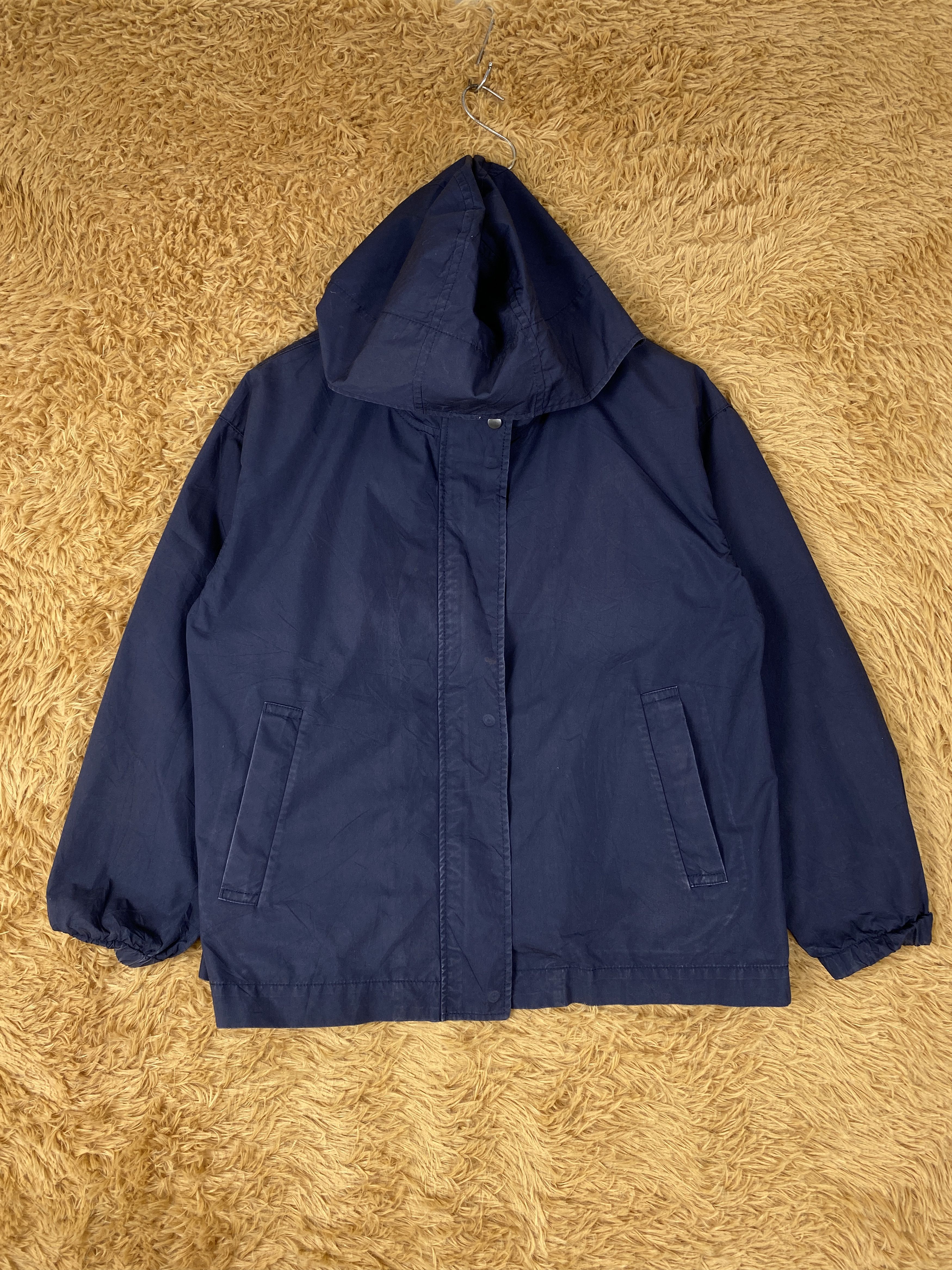 image of Vintage Hoodie Jacket in Dark Blue, Men's (Size Small)