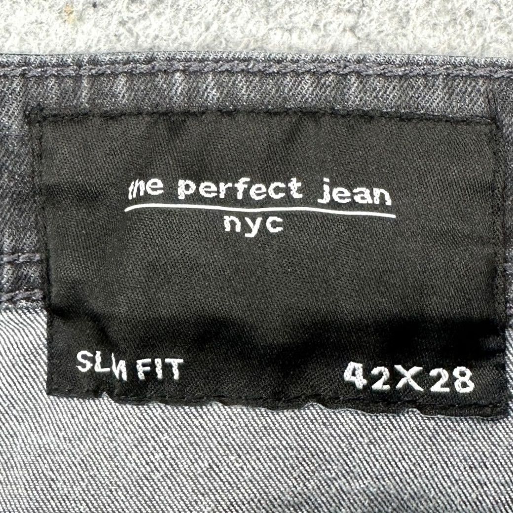 Denime NYC The Perfect Jean Slim Fit Straight Leg Jeans Men 42X28 Grey Distressed Denim Shark Grey/Charcoal Wash QC 5-Pocket Denim Straight Mens Size US 42 / EU 58 - 4 Thumbnail