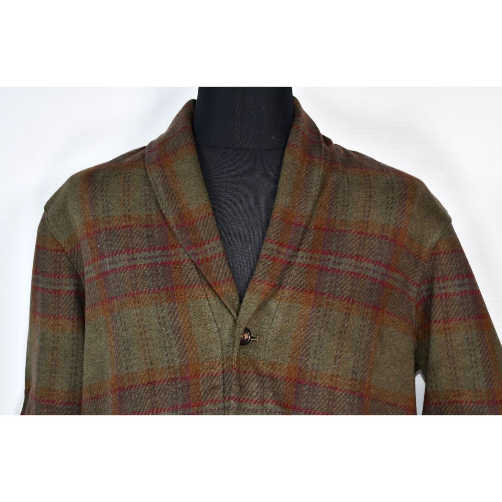 Polo Ralph Lauren Polo Ralph Lauren Cardigan Mens XL Green Shawl Cotton Tartan Leather Patch Men size Size US XL / EU 56 / 4 - 3 Thumbnail