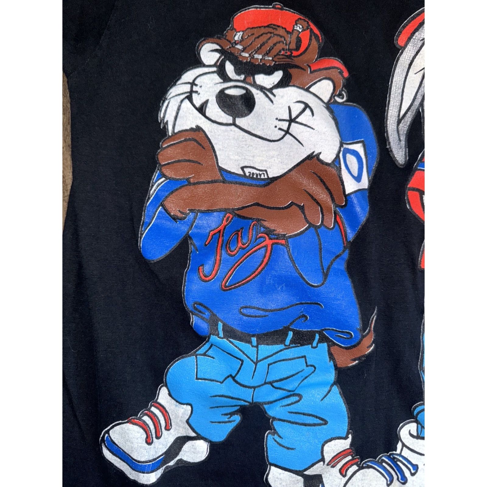 Vintage VINTAGE Bugs Bunny & Taz Looney Tunes Hip Hop T-Shirt Black Small 18x22 Mens Shirt 90s Cartoon Streetwear Vintage Double-Sided Size US S / EU 44-46 / 1 - 3 Thumbnail