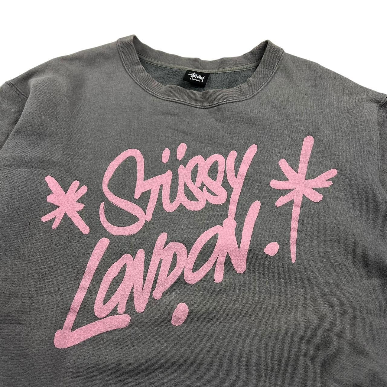 Stussy Vintage 2000s Stussy London Sweatshirt Gray & Pink - Large Size US L / EU 52-54 / 3 - 2 Thumbnail