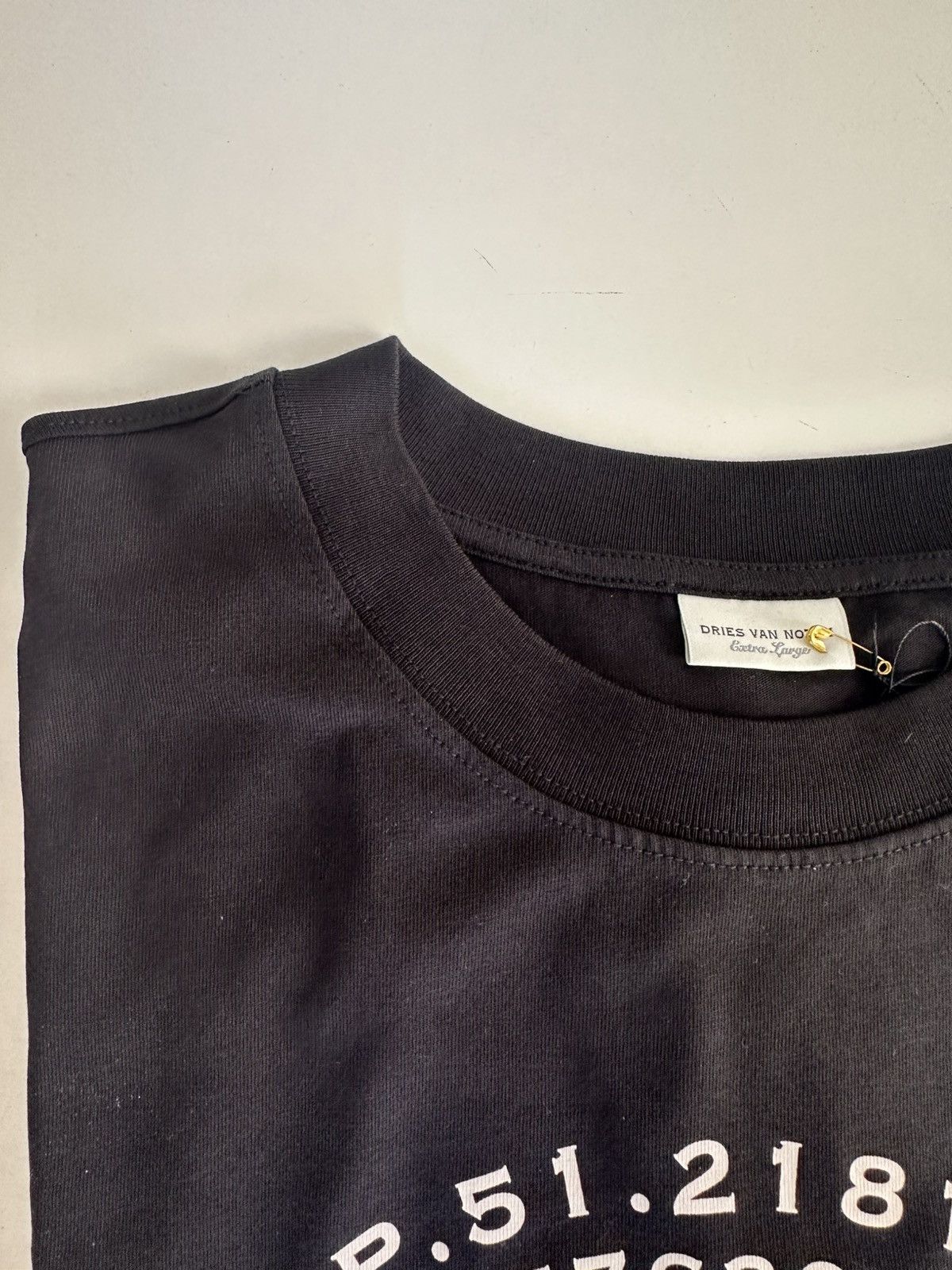 Dries Van Noten Dries Van Noten Black Printed Long Sleeve T-Shirt Size US XL / EU 56 / 4 - 8 Thumbnail