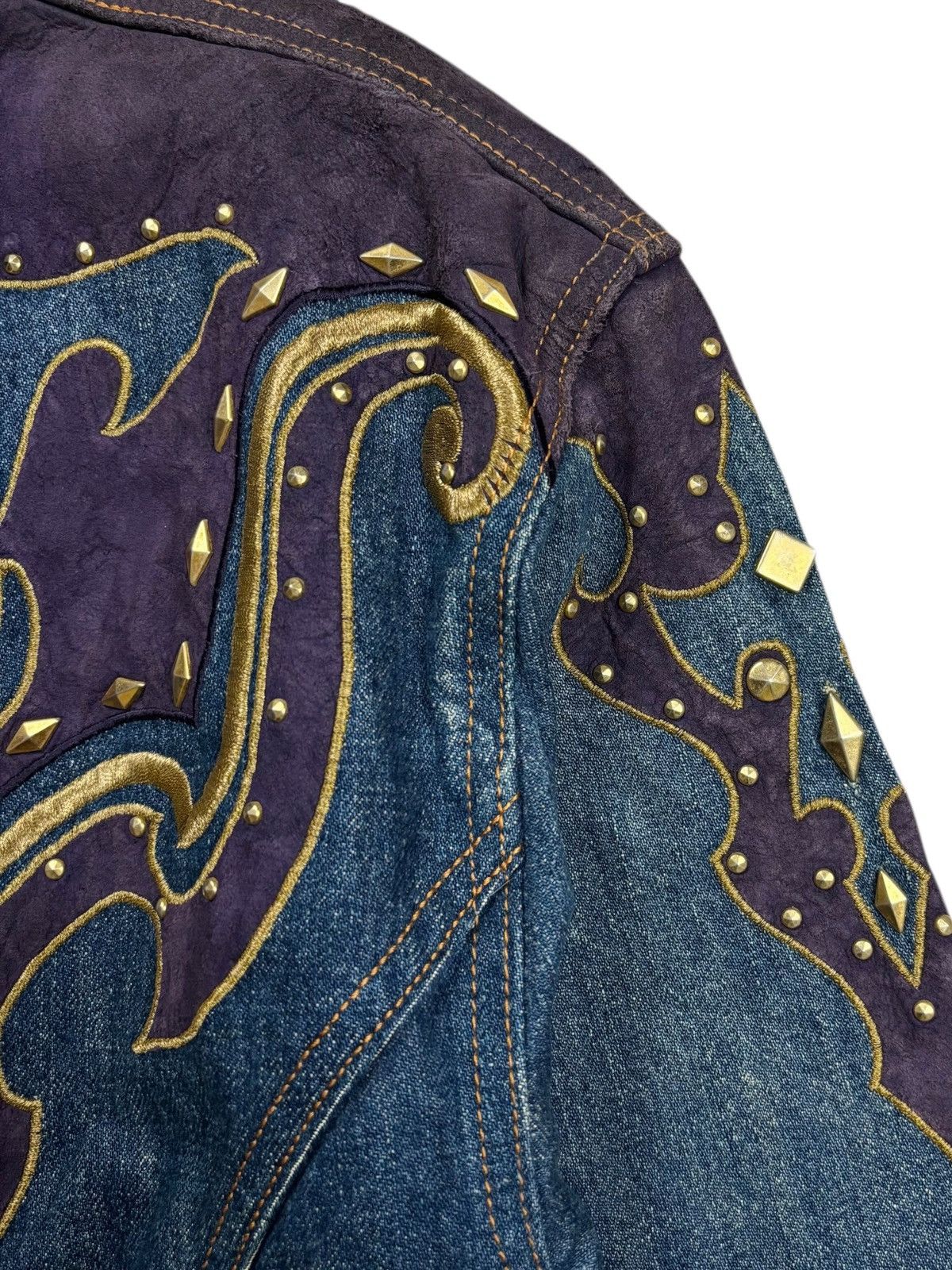 If Six Was Nine 1990s Yoshiyuki Konishi Ethnic Cowboy Patchwork Denim Jacket Size US M / EU 48-50 / 2 - 10 Thumbnail