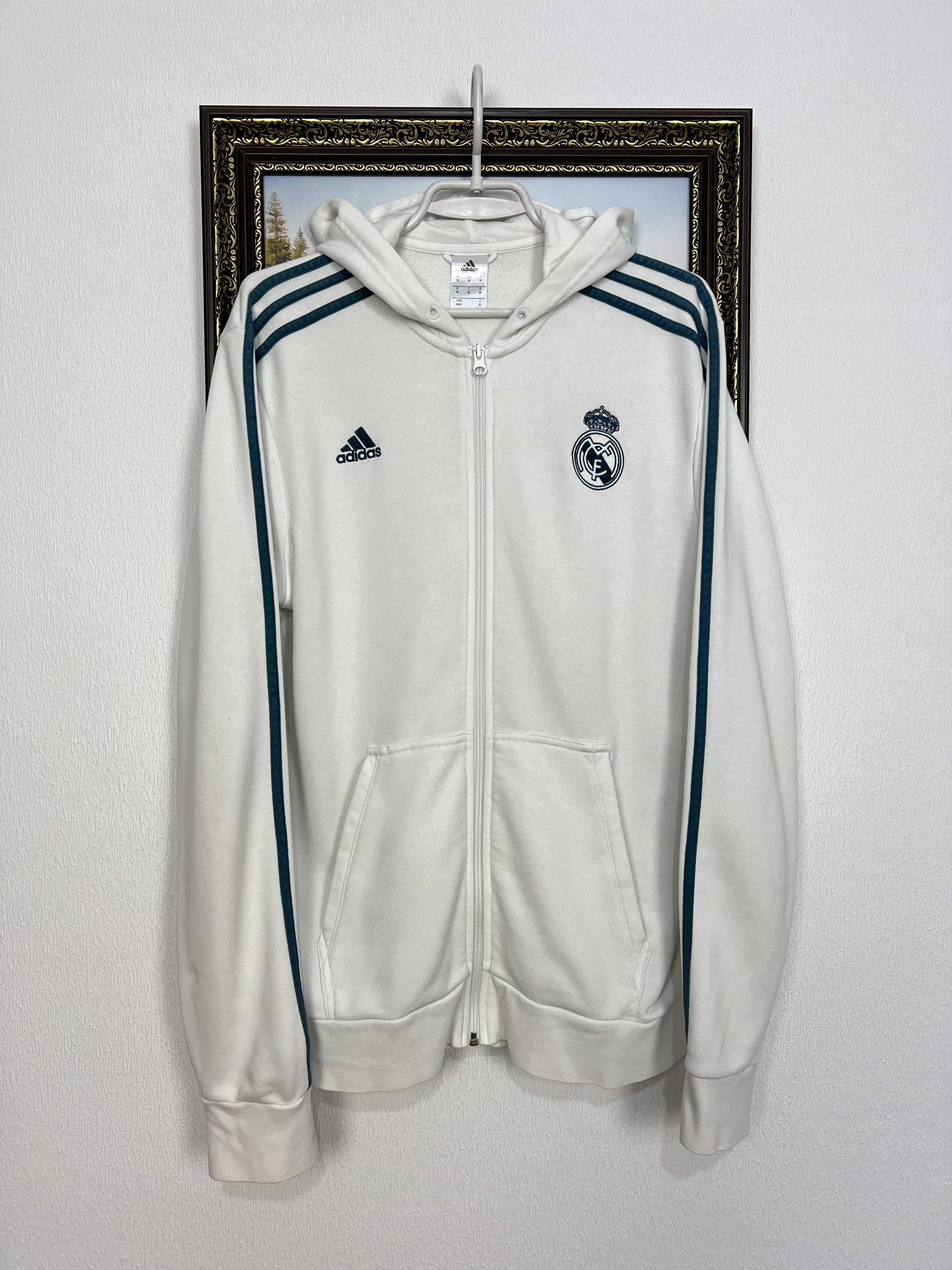 Adidas Vintage Real Madrid Football Hoodie Jacket Soccer Track Top Size US M / EU 48-50 / 2 - 2 Thumbnail