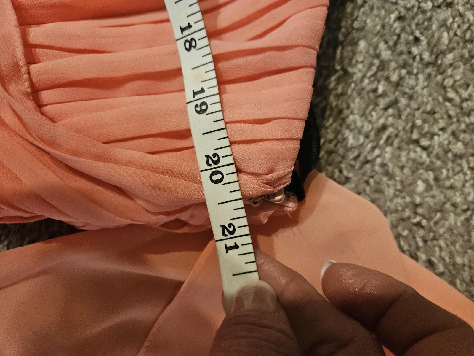 Designer Nwt Elegant Strapless Coral Evening Gown with wrap Size XL / US 12-14 / IT 48-50 - 6 Thumbnail