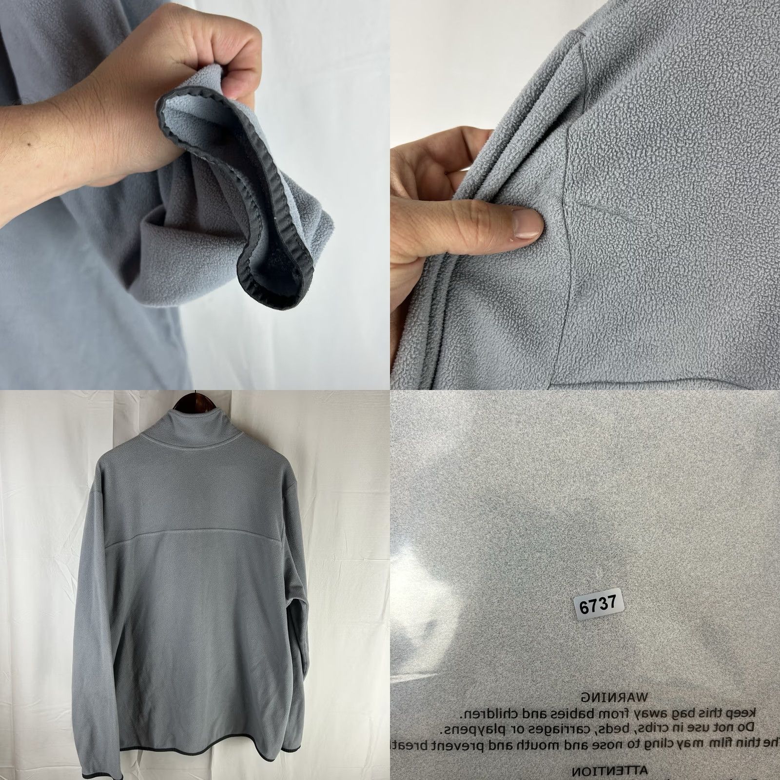The North Face The North Face Mens 2XL Grey Fleece Pullover Sweatshirt 1/4 Snap Button Mid Layer Size US XXL / EU 58 / 5 - 8 Thumbnail