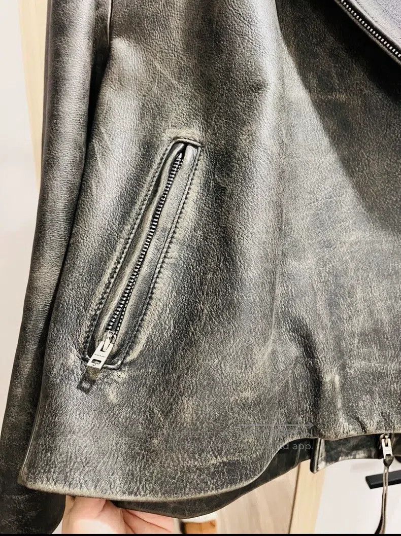 Acne Studios Acne Studios Gradient Dark Gray Leather Jacket Size XS / US 0-2 / IT 36-38 - 7 Thumbnail