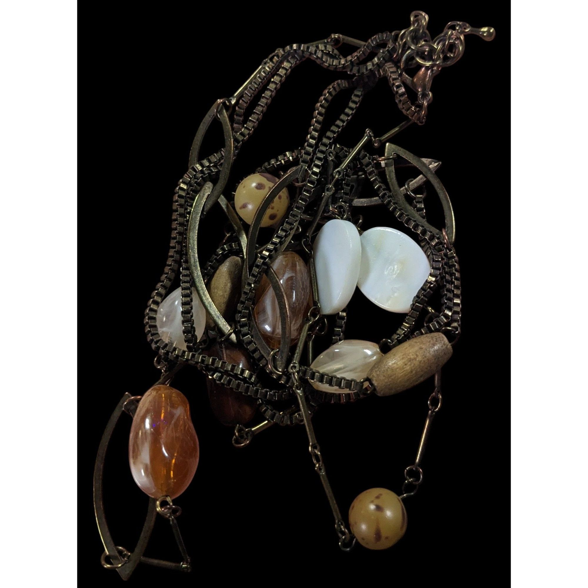 Other Rustic Mixed Media Earth Tone Multilayer Necklace Size ONE SIZE - 5 Thumbnail