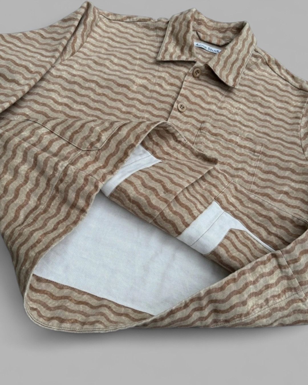 Acne Studios SS2022 Acne Studios Wave Print Denim Work Jacket Size US L / EU 52-54 / 3 - 4 Thumbnail