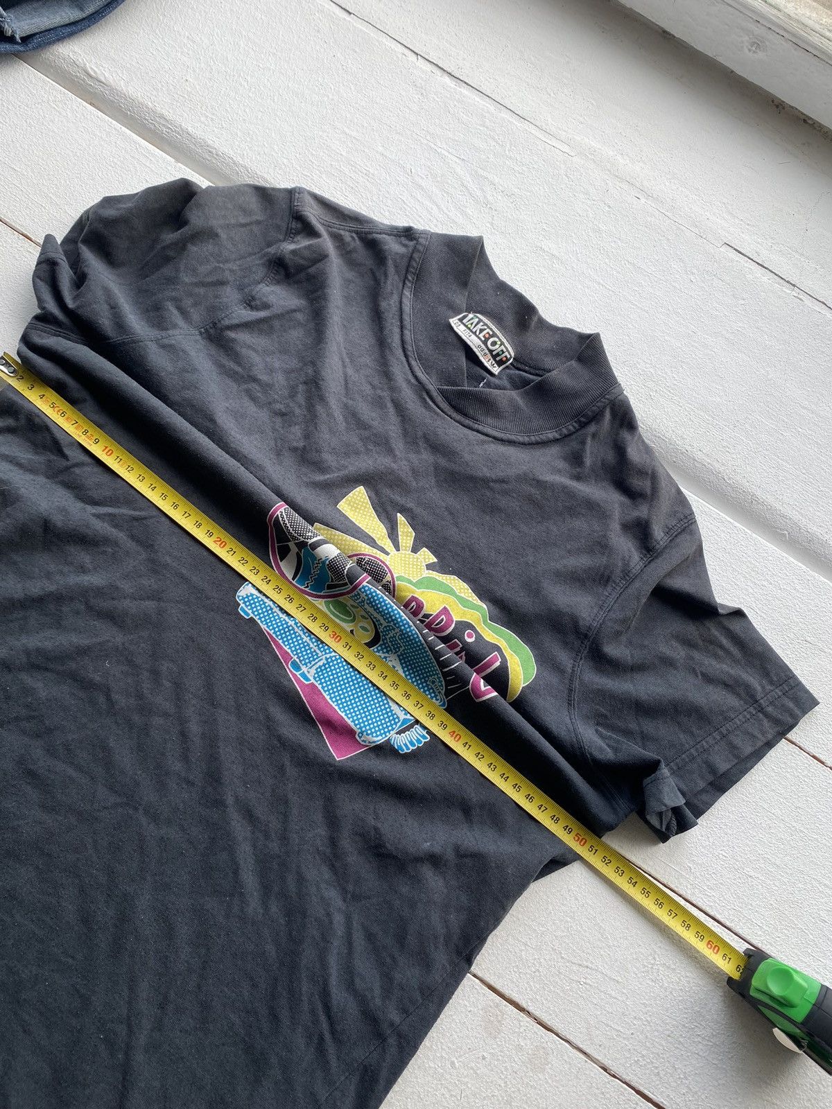 Adidas × Vintage 90s Adidas Take Off Telephone Logo Black VNTG T Shirt Mens Size US L / EU 52-54 / 3 - 17 Thumbnail