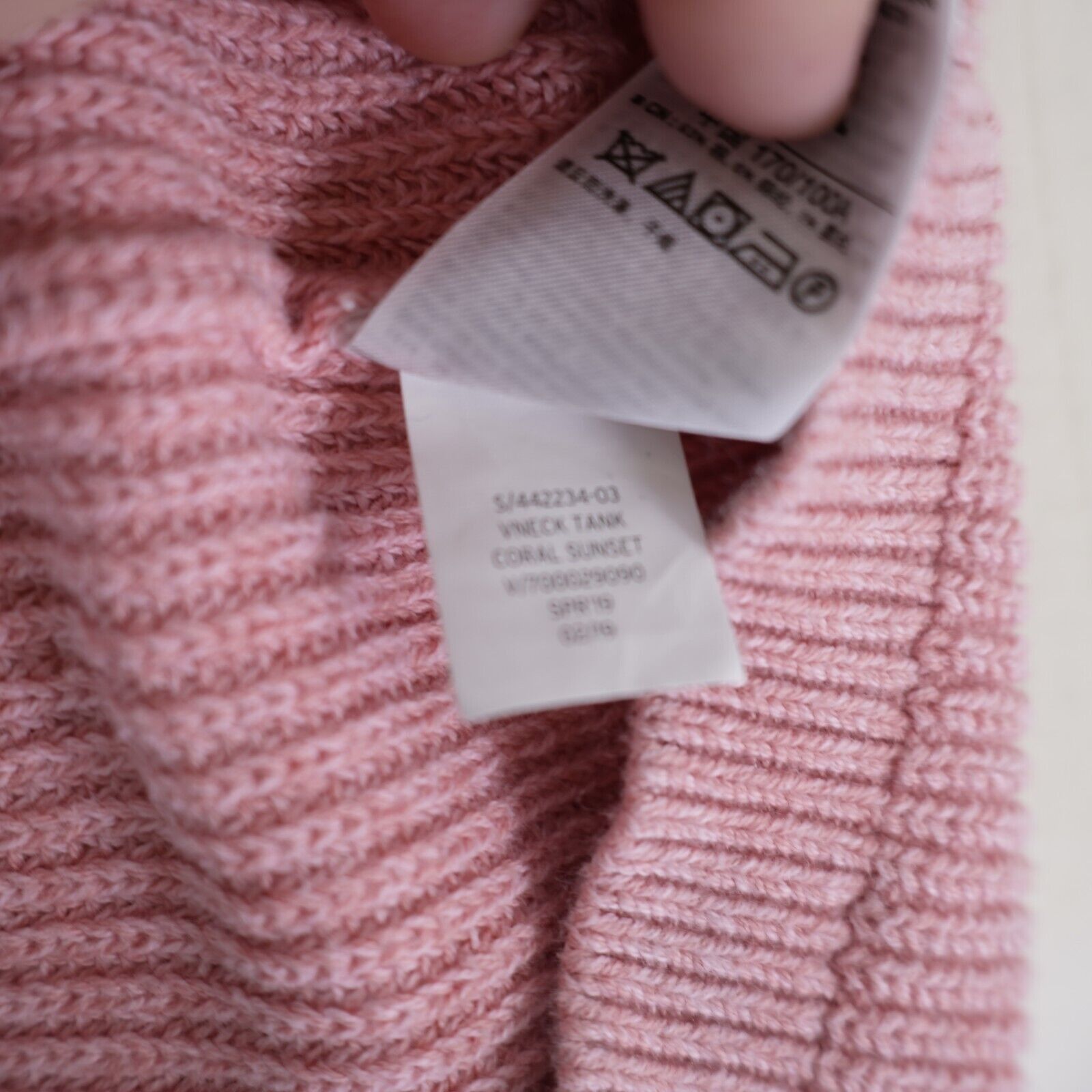 Gap Gap Pink Ribbed Cotton V-Neck Sweater Vest Large Size L / US 10 / IT 46 - 10 Thumbnail