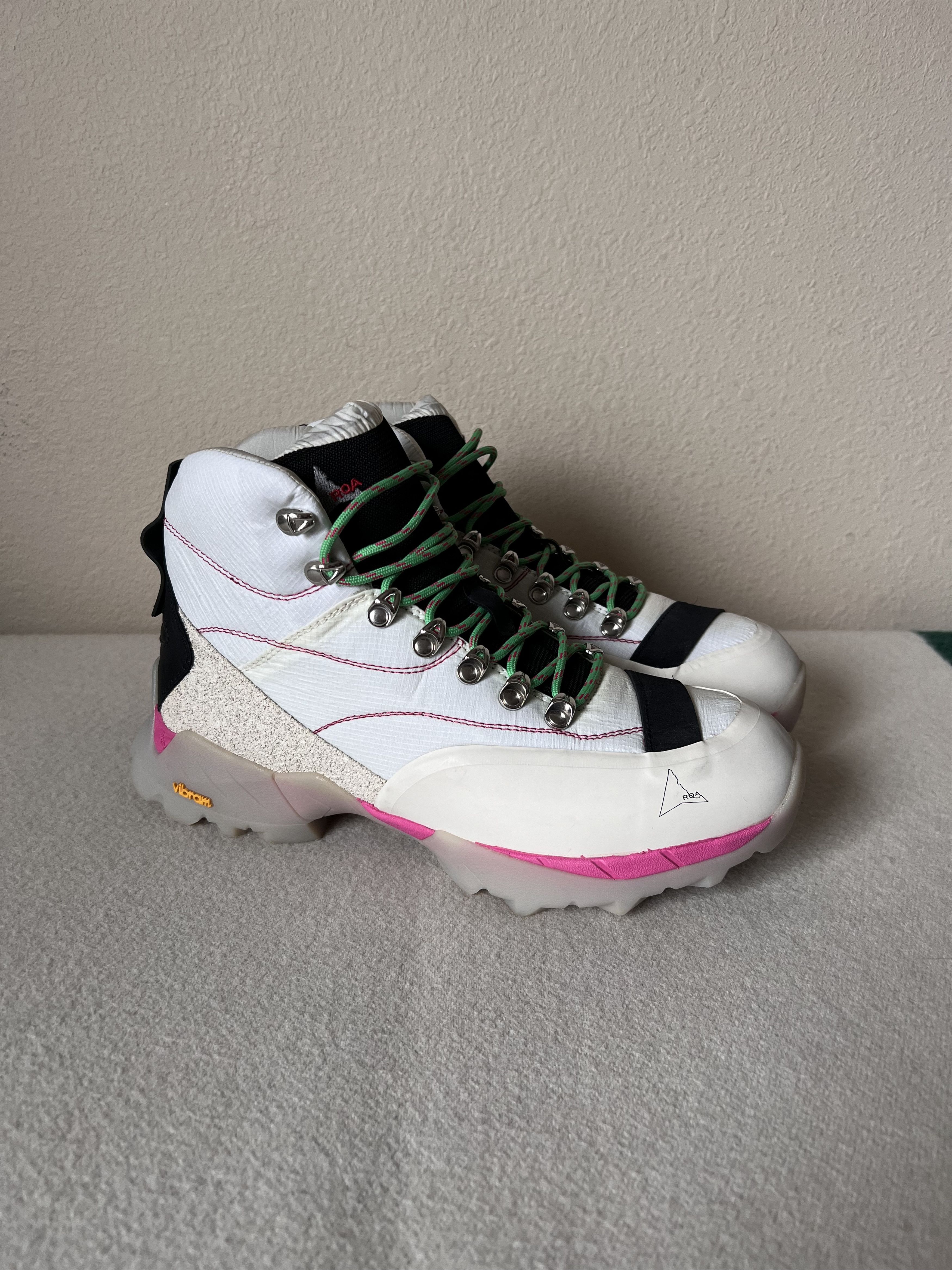 image of Roa Andreas Strap Boots In Milk Pink in White, Men's (Size 8)