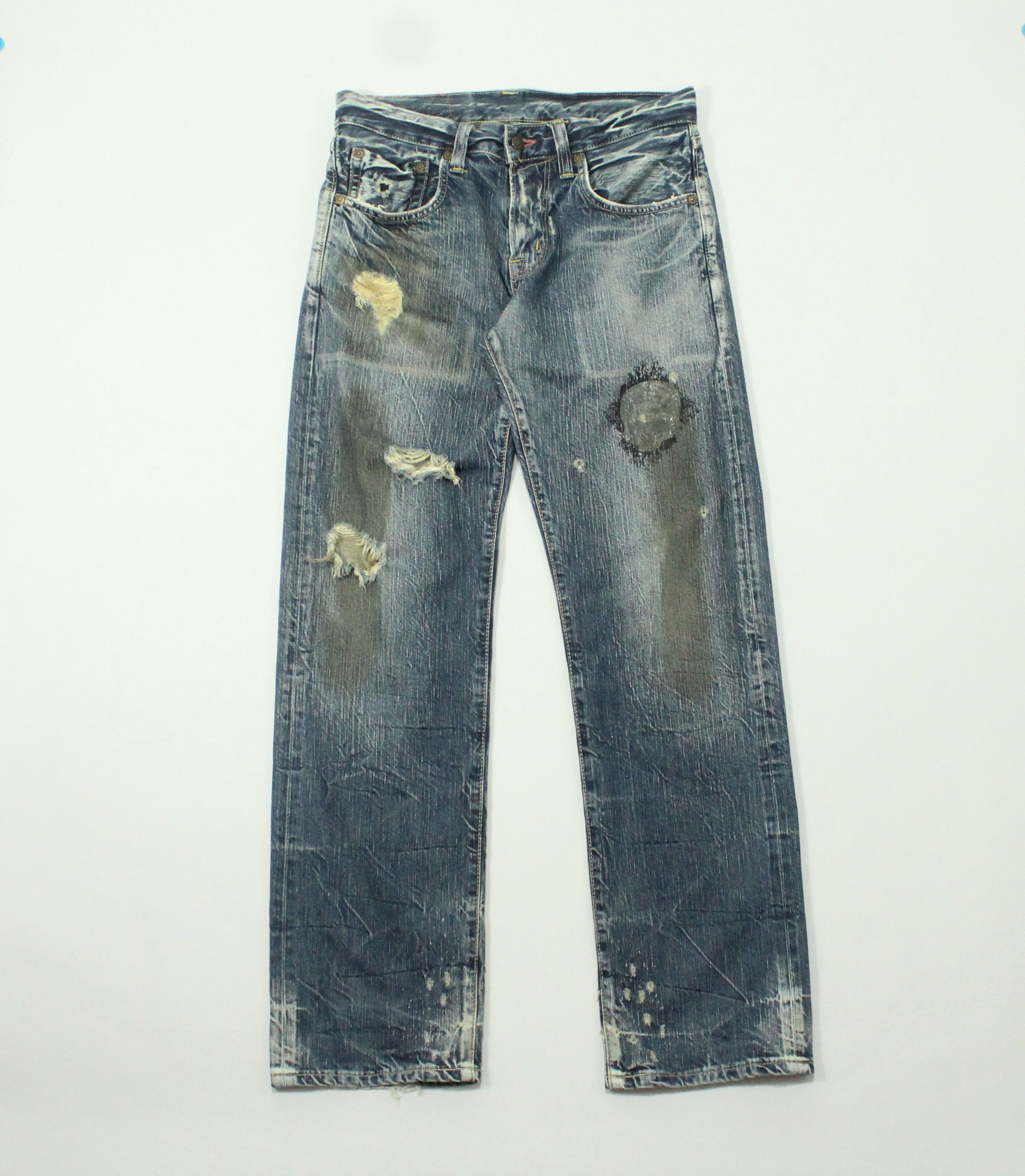 Edwin EDWIN Denim Distressed Grunge Ripped Jeans Kurt Cobain Size US 31 - 1 Thumbnail