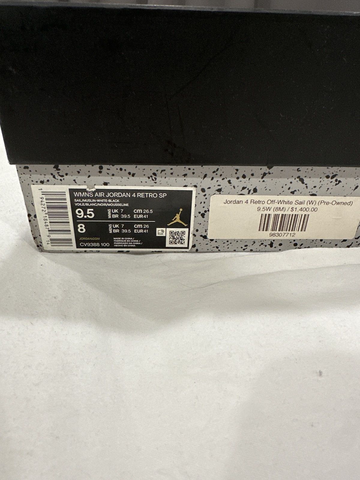 Jordan Brand × Off-White Off White x Air Jordan 4 Retro SP ‘Sail’ Size US 9.5 / EU 42-43 - 9 Thumbnail