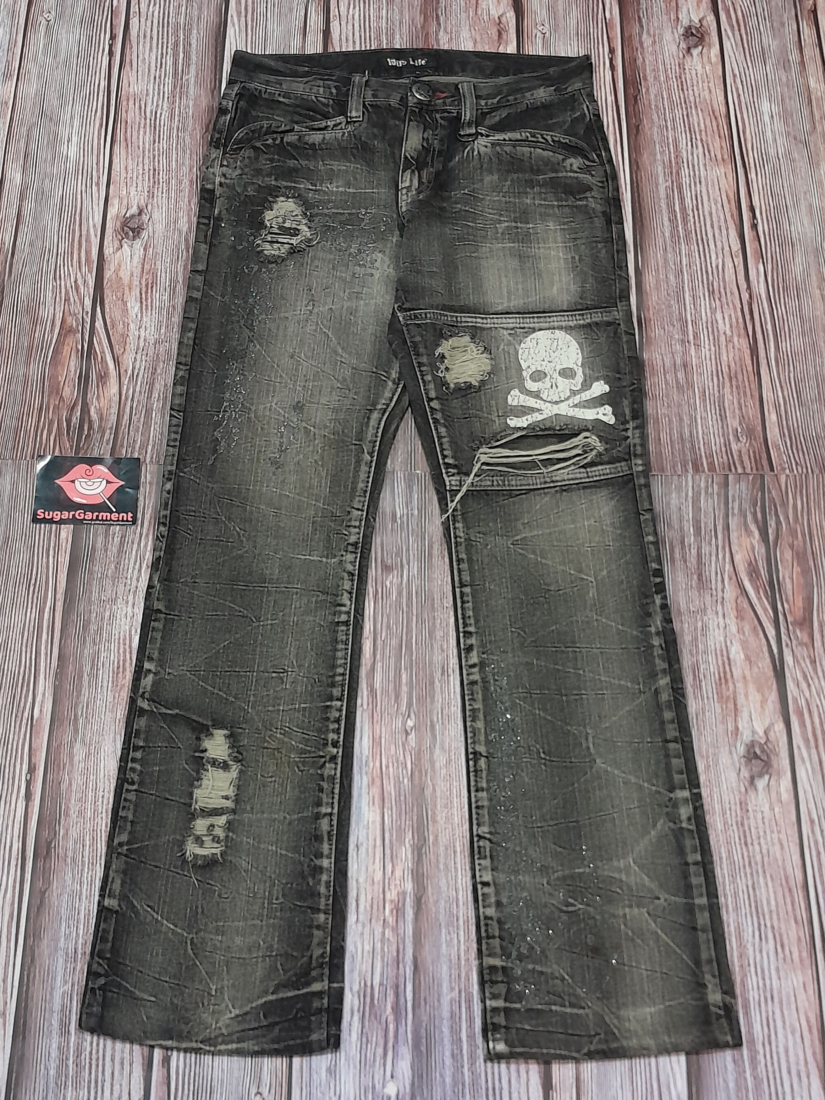 Japanese Brand × Vintage Japanese Brand Skull Wild Life Vintage Jeans Punk Size US 31 - 1 Thumbnail