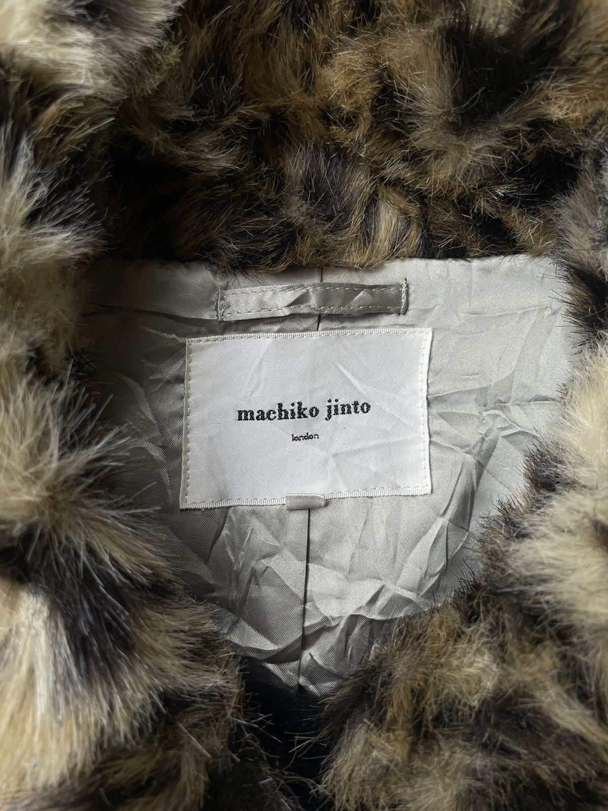 14th Addiction 🇯🇵 Machiko Jinto Leopard Fur Trench Coat Goa Gothic Punk Vkei Size S / US 4 / IT 40 - 11 Thumbnail